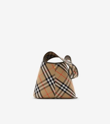 Small Check Shoulder Bag in Sand Women Burberry Official