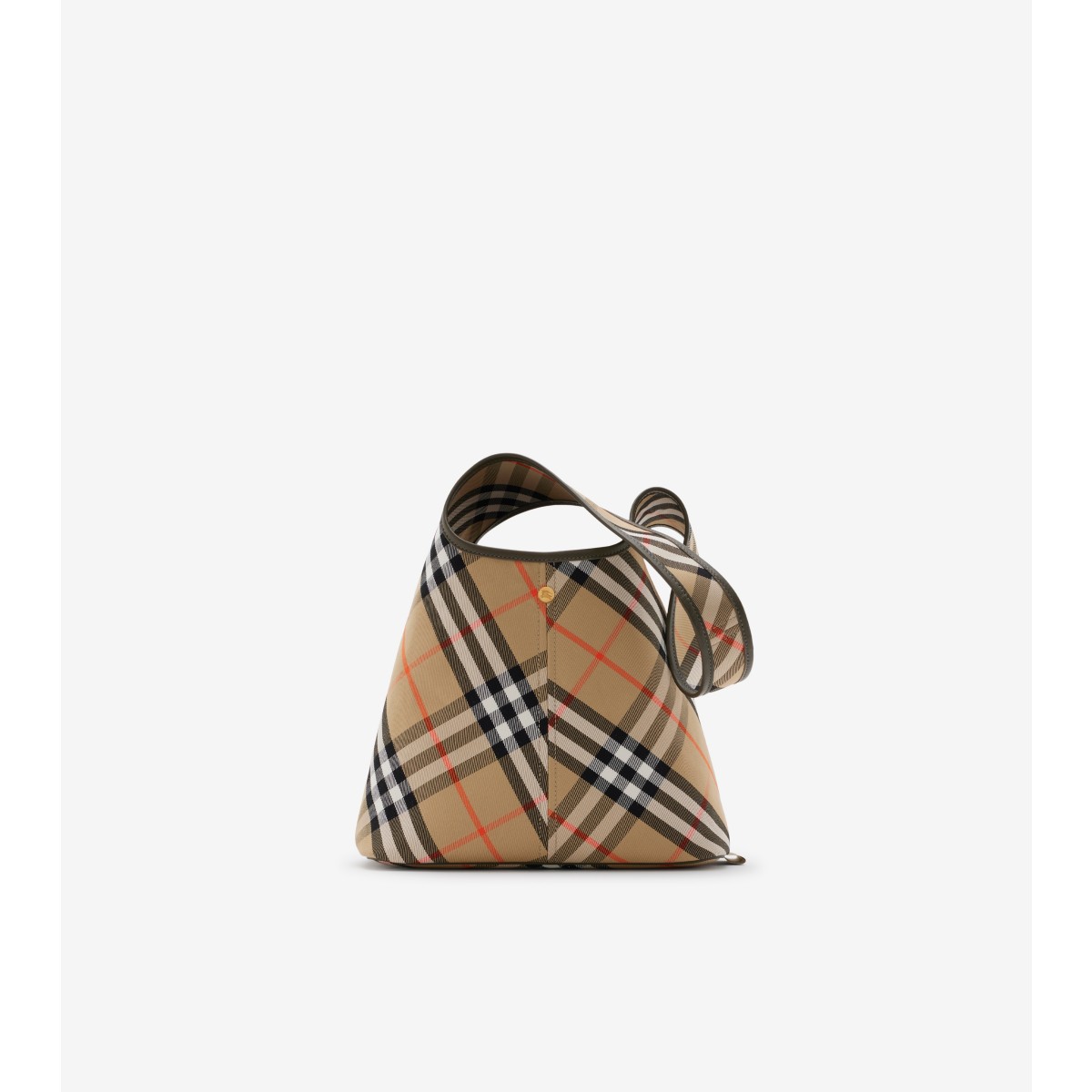 Shop Burberry Small Check Shoulder Bag In Sand