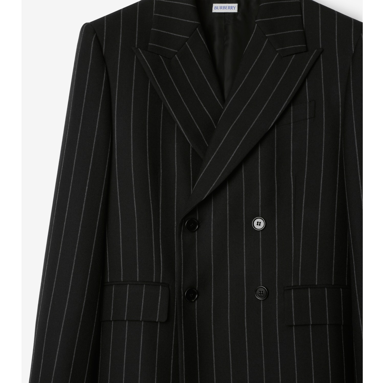 Pinstriped Wool Tailored Jacket