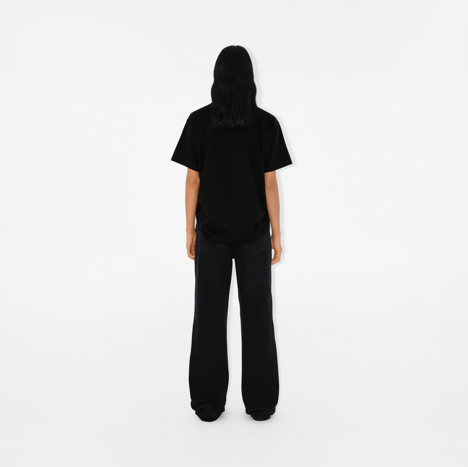 チェックポケット コットンTシャツ (ブラック) - ウィメンズ チェックポケット コットンTシャツ (ブラック) - ウィメンズ