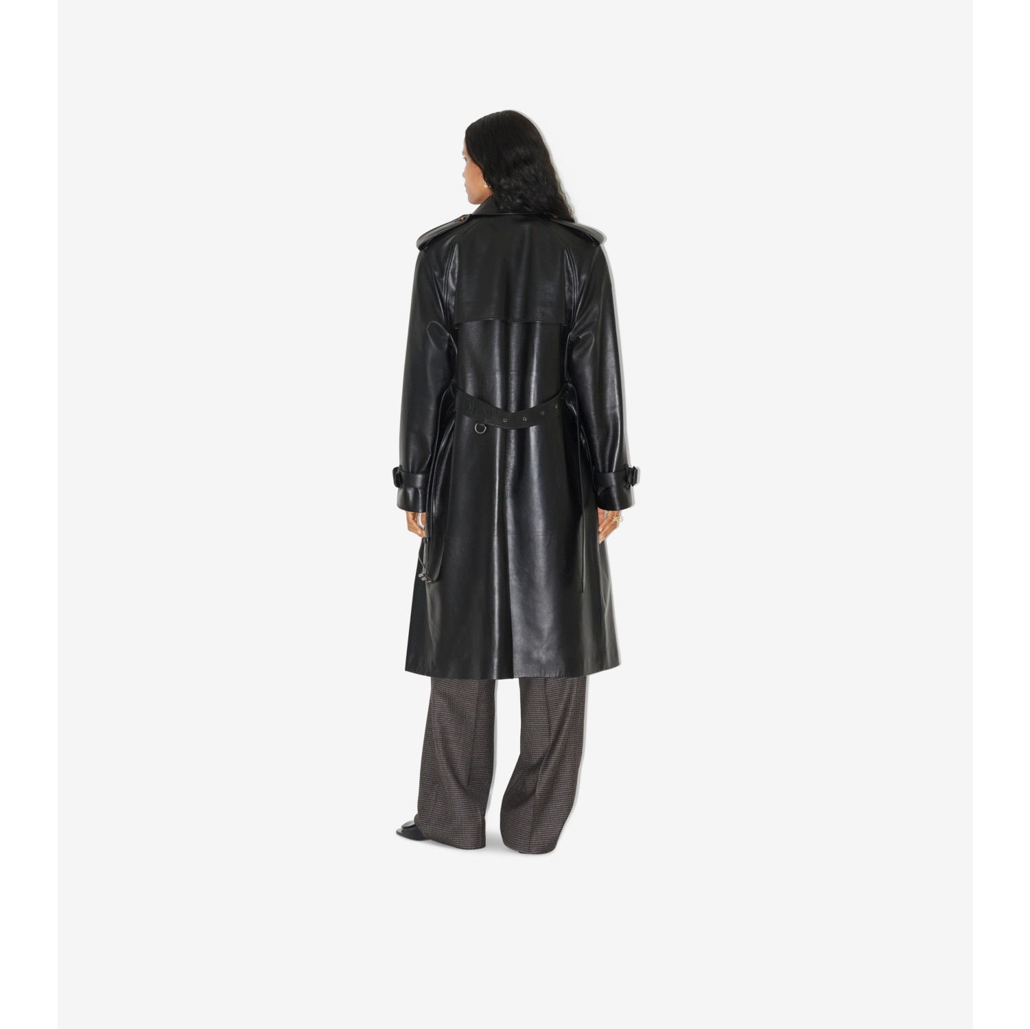 Burberry patent hotsell leather trench coat