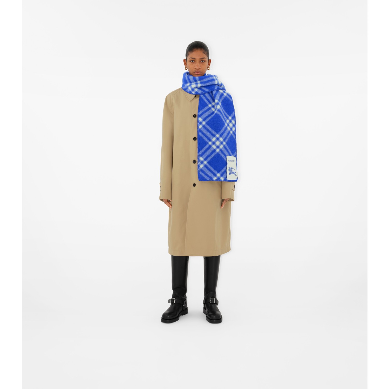 Burberry check wool scarf on sale