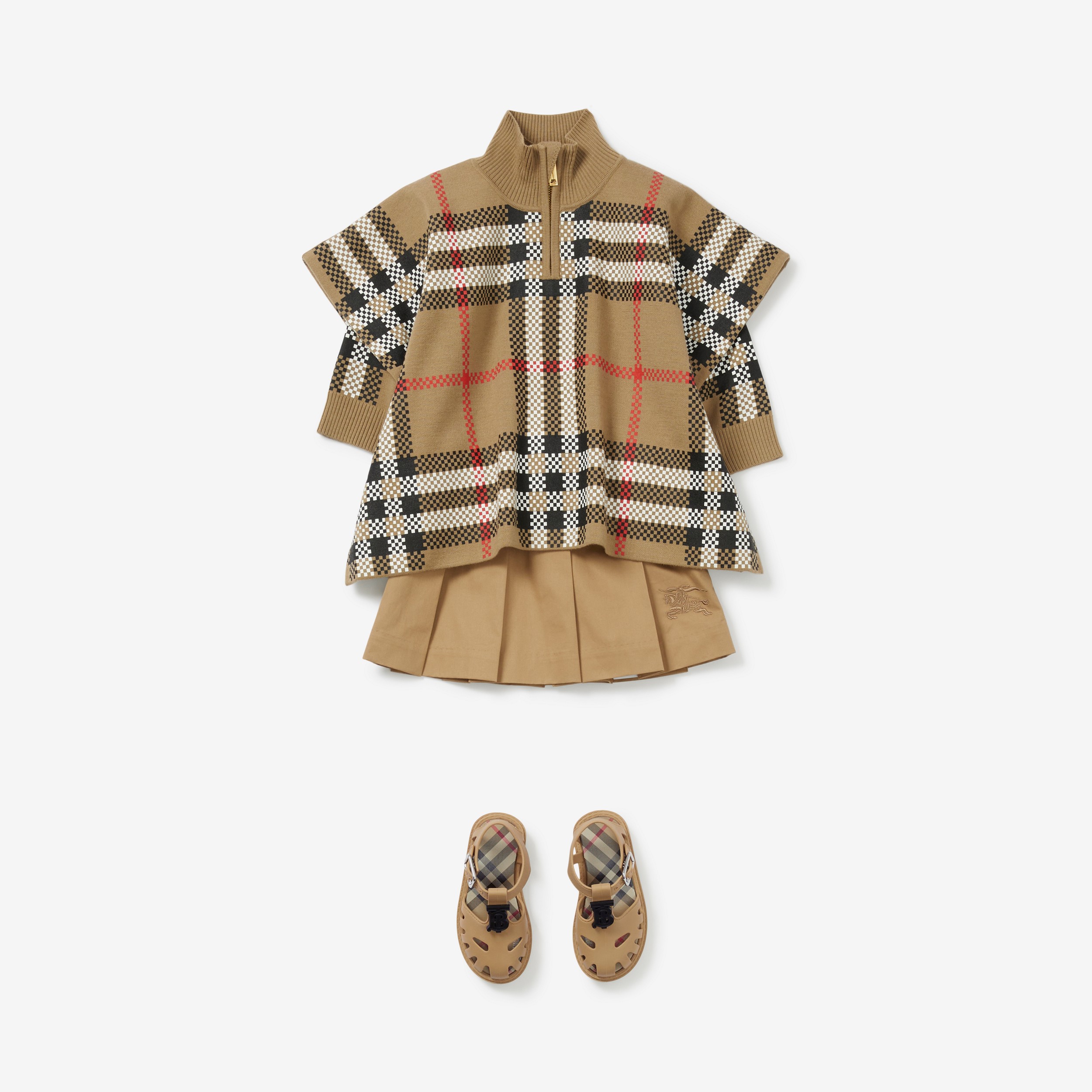 Cape aus Wolle in Check (Vintage-beige) | Burberry® - 3