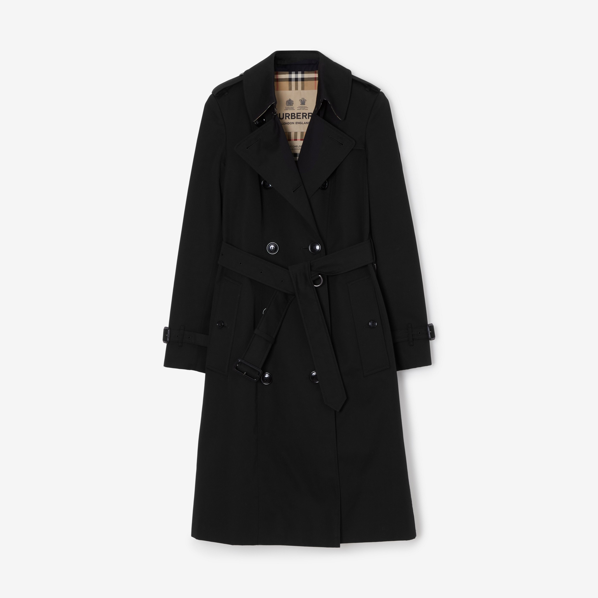Long Chelsea Heritage Trench Coat in Black - Women | Burberry® Official - 1