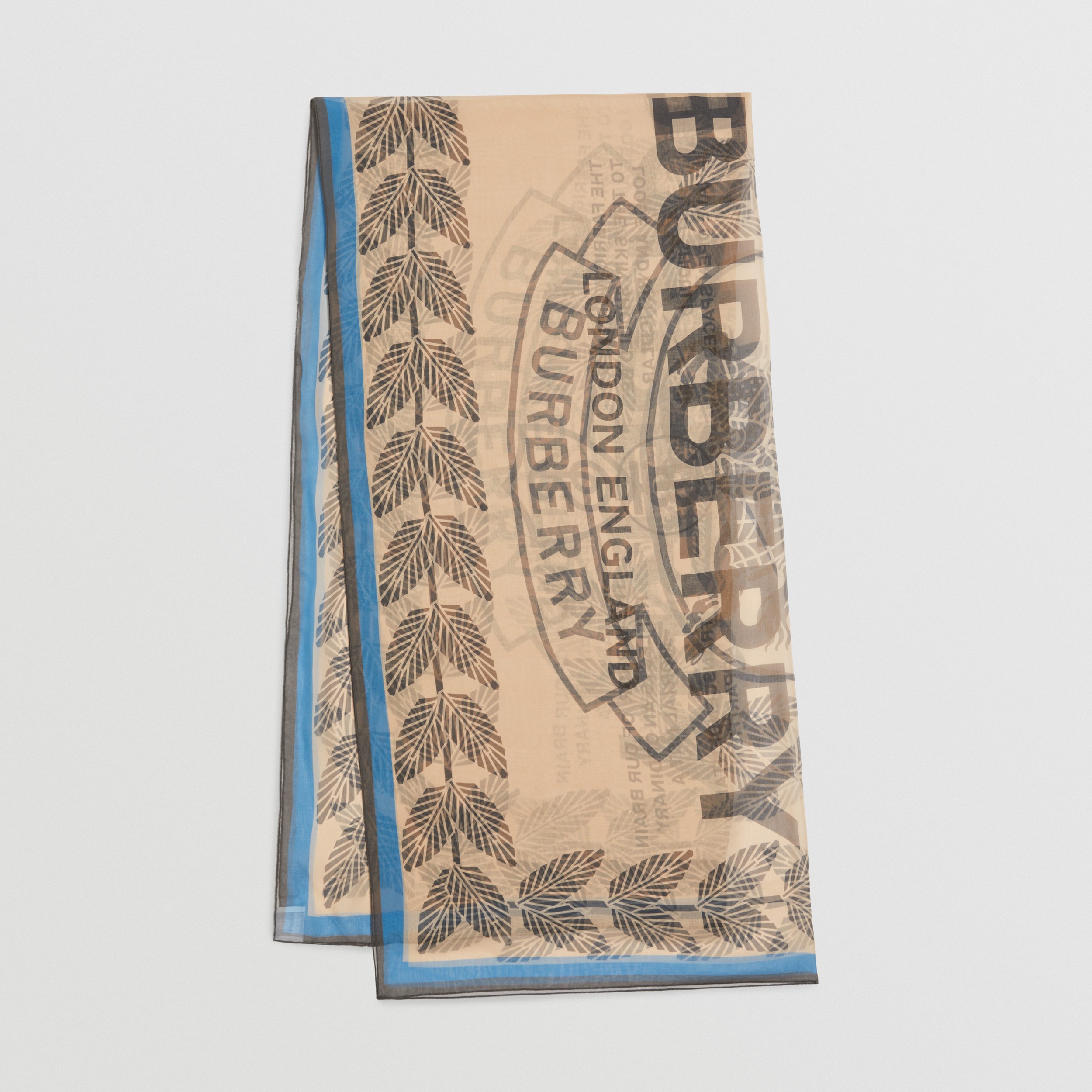 Sciarpa in chiffon di seta con stampa cavaliere equestre (Multicolore) | Sito ufficiale Burberry® - 1