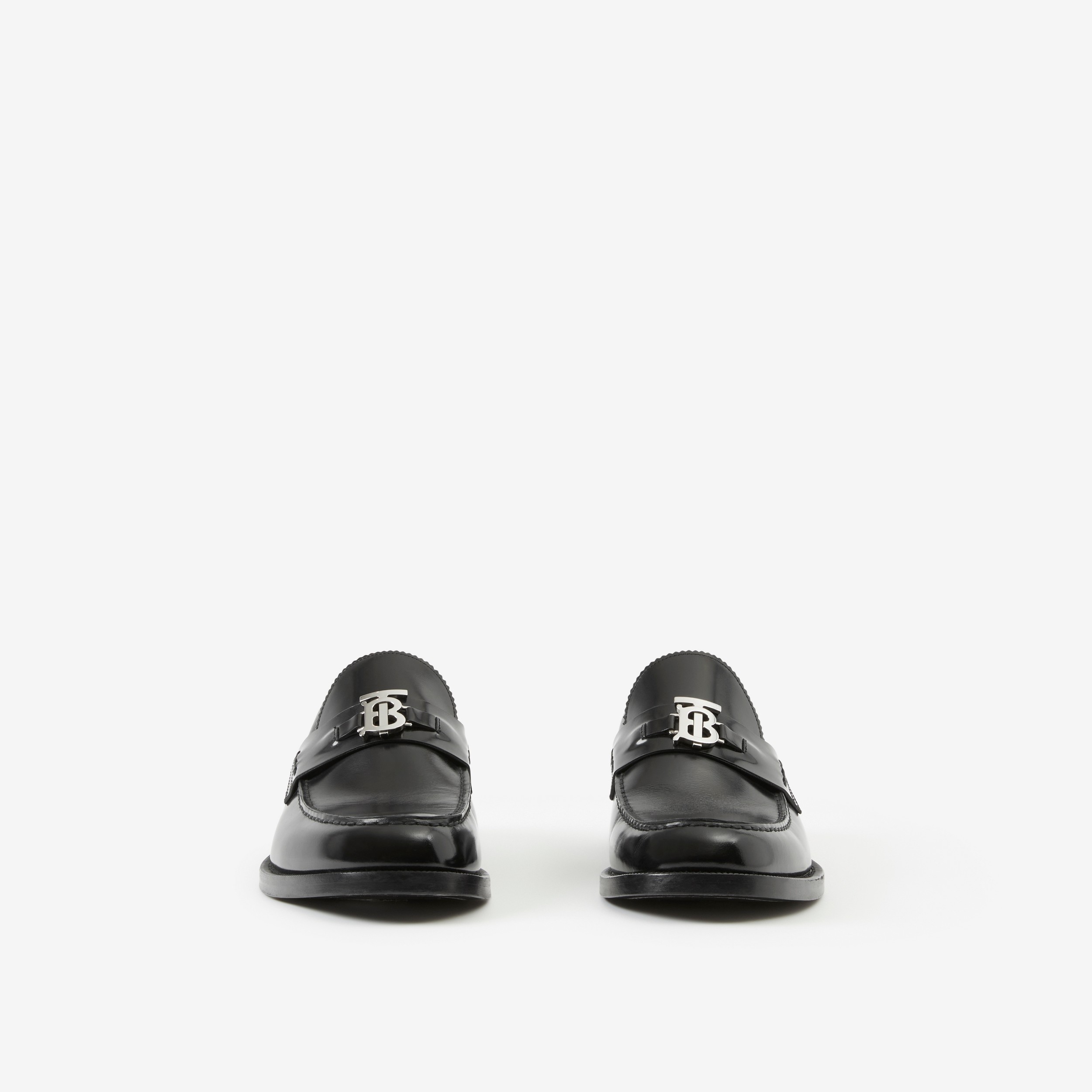 Monogram Motif Leather Loafers in Black - Men | Burberry® Official - 2