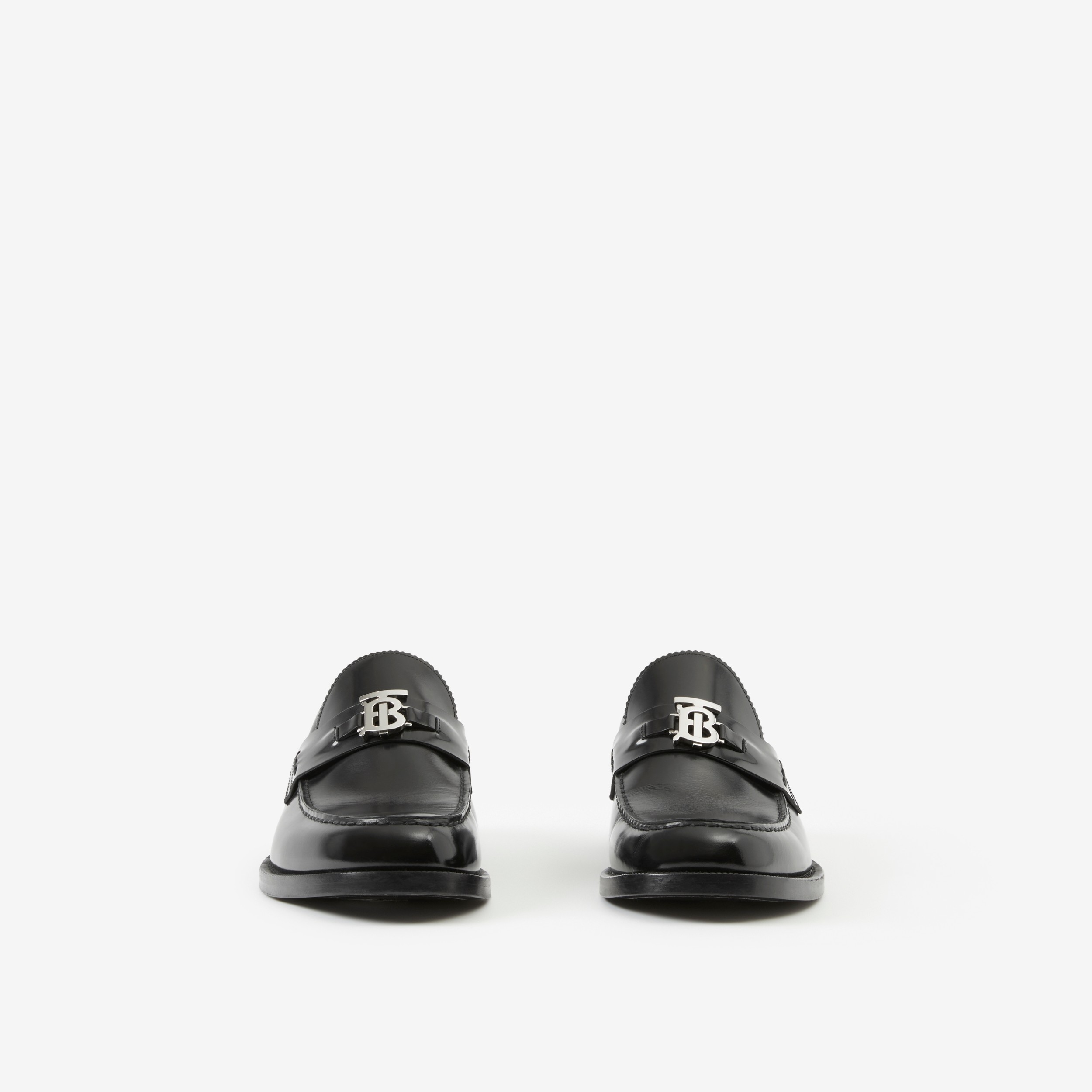 Monogram Motif Leather Loafers in Black - Men | Burberry® Official