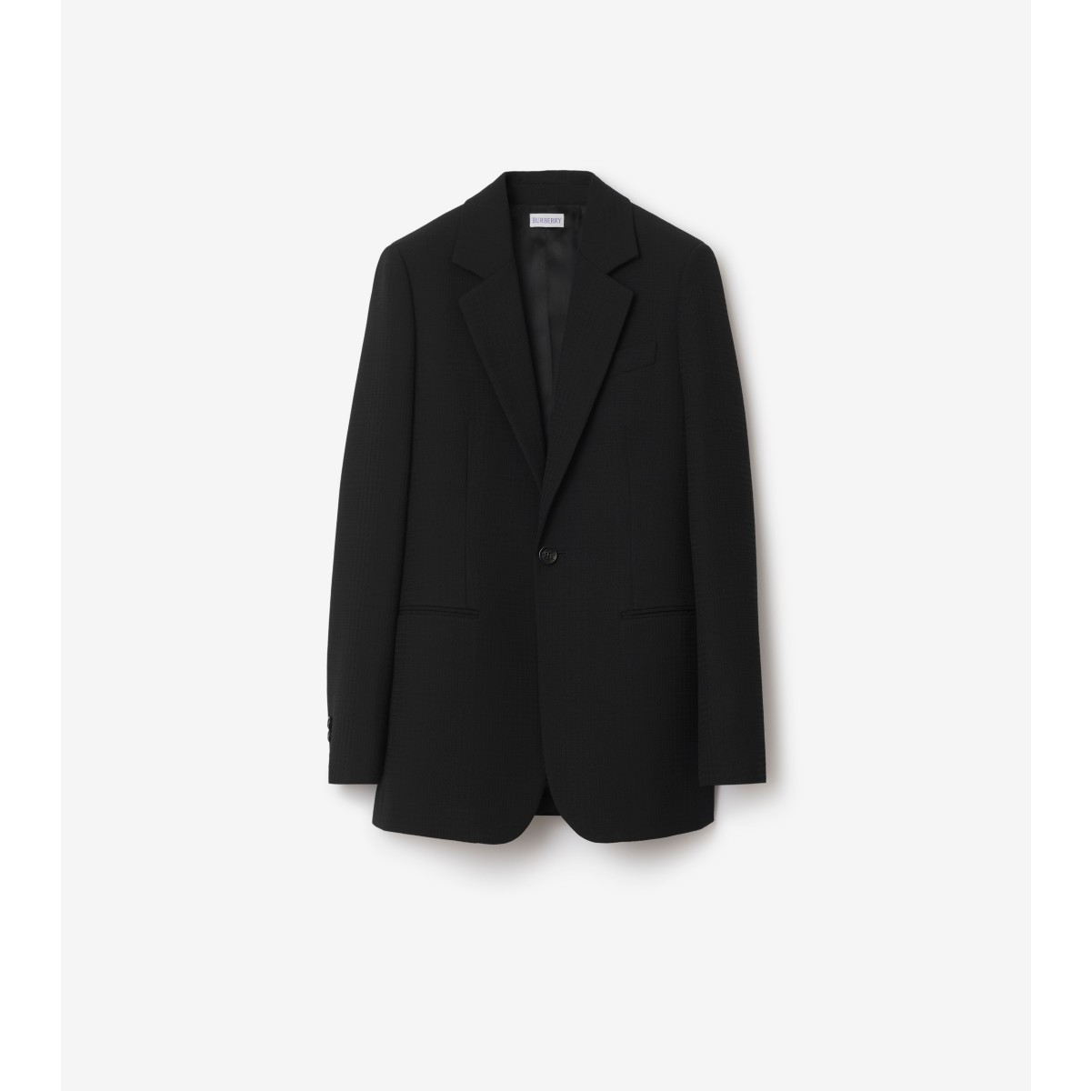 Shop Burberry Wool Tailored Jacket In Black