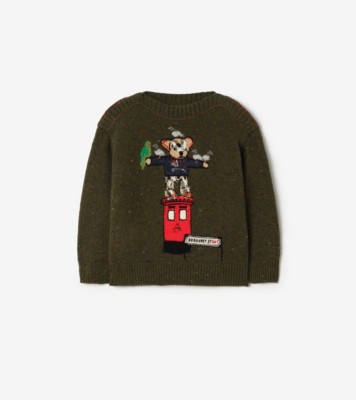 Burberry ポストボックス ベア ウールカシミアセーター (ローデングリーン) | Burberry®公式サイト