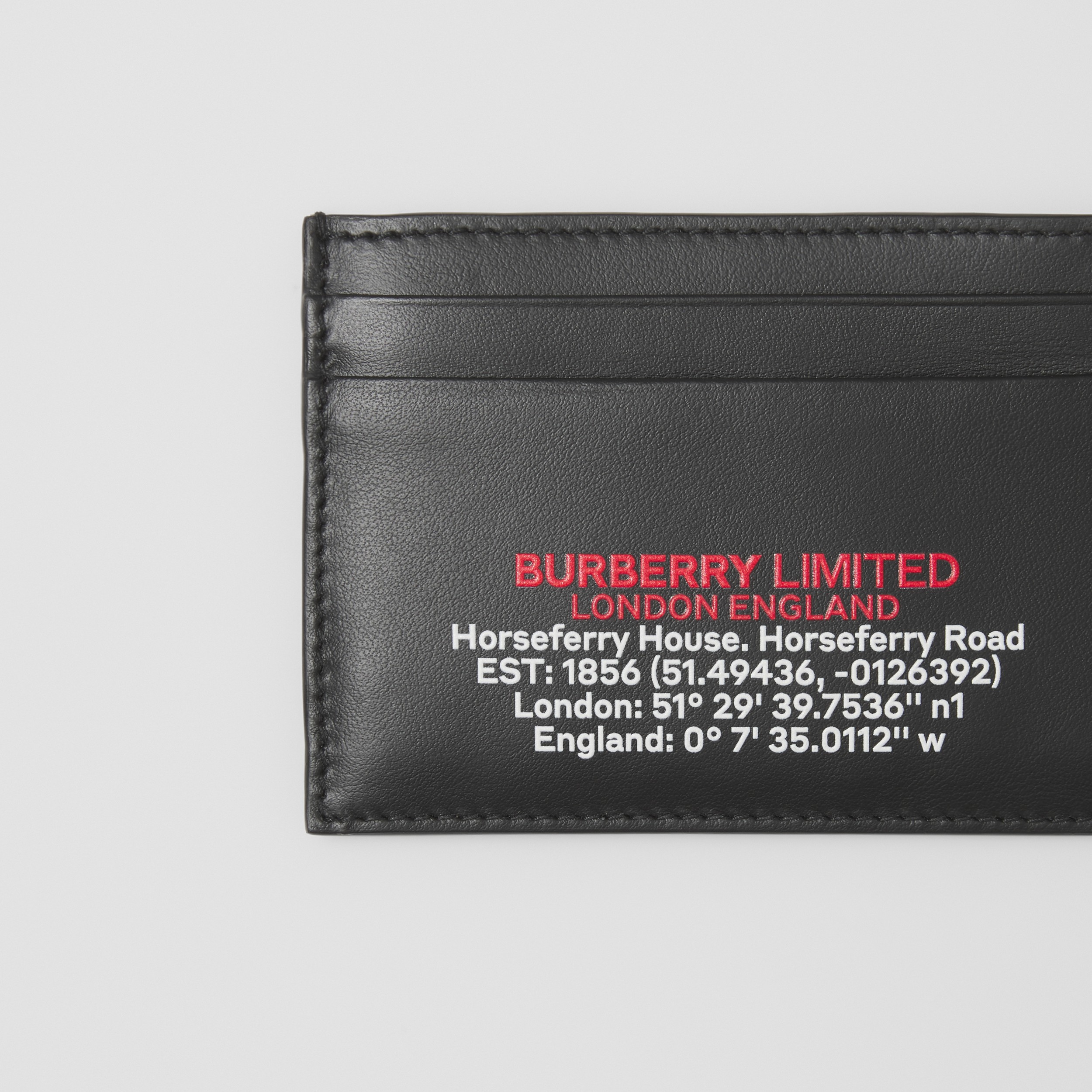 Location Print Leather Card Case – Online Exclusive in Black - Men | Burberry® Official - 2
