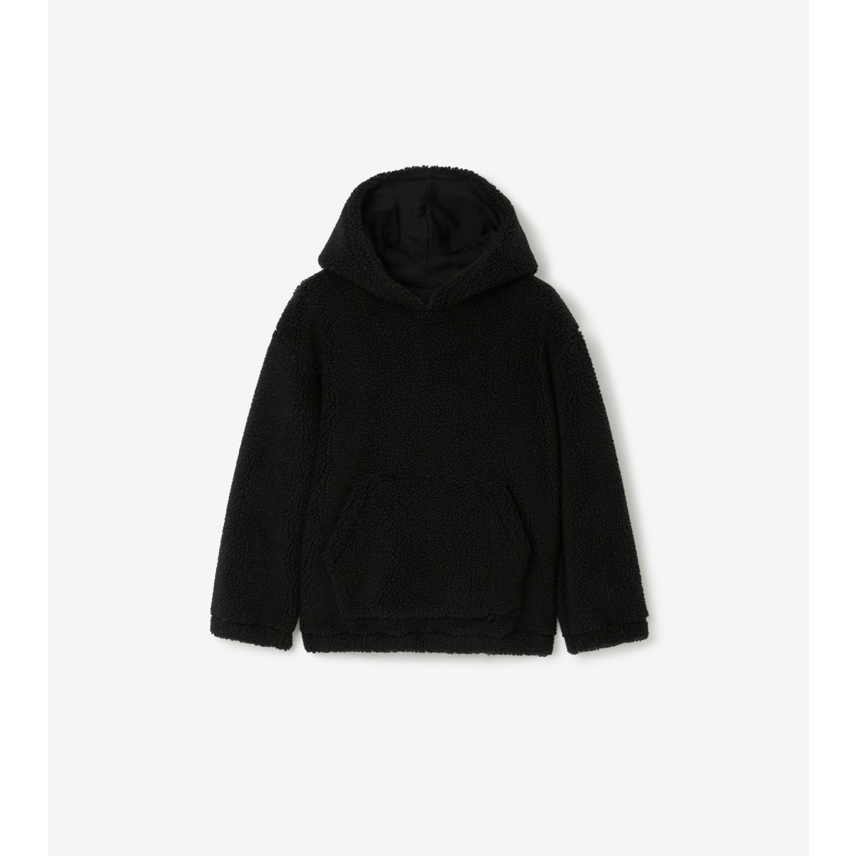 Burberry Ekd Logo-embroidered Fleece Hoodie In Black