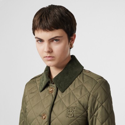 monogram motif diamond quilted jacket