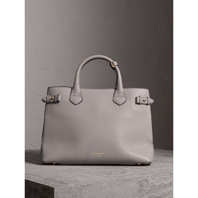 burberry small banner house check leather tote