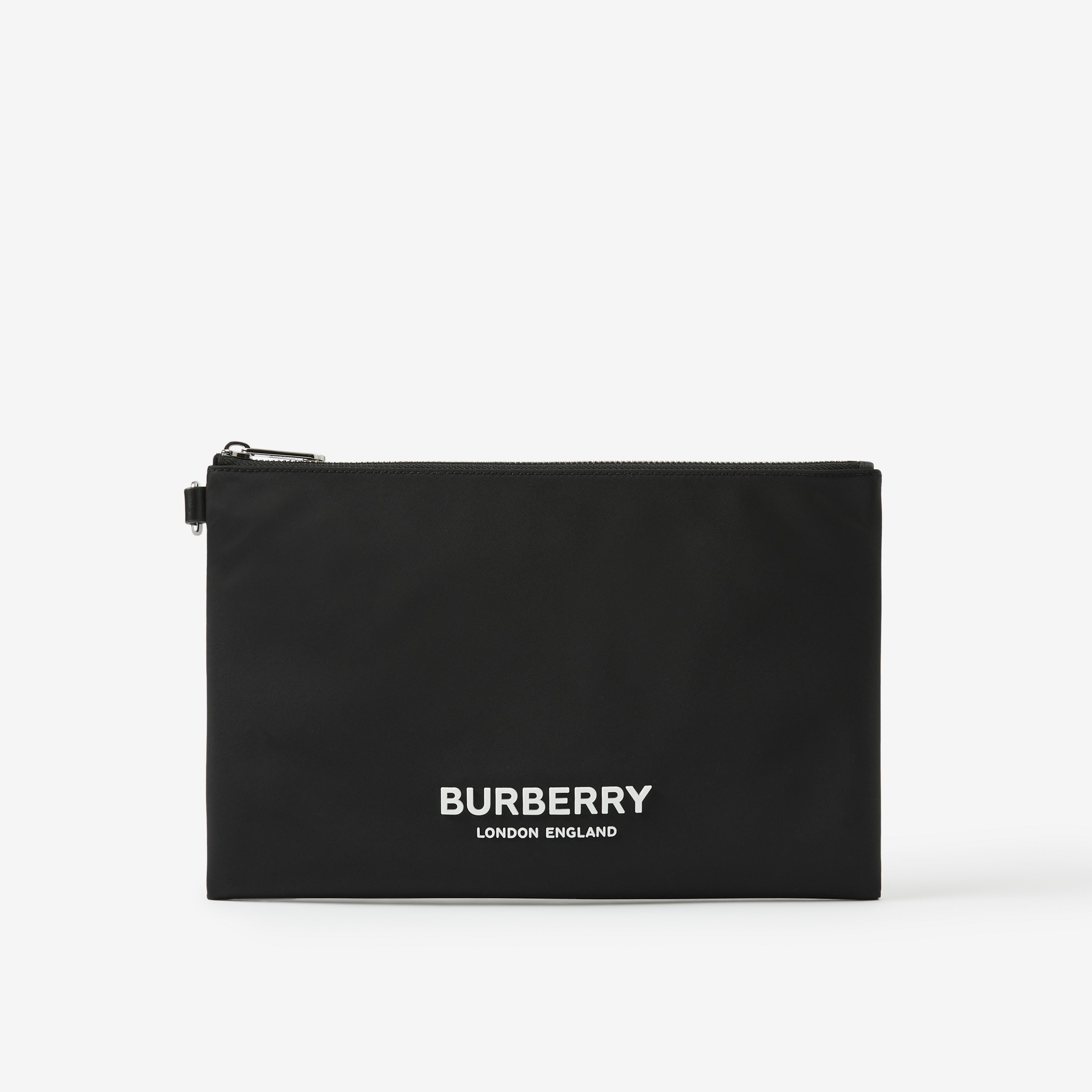 Pochette zippée en nylon avec logo (Noir) - Homme | Site officiel Burberry® - 1
