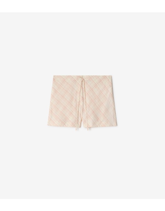 Check Cotton Pyjama Shorts