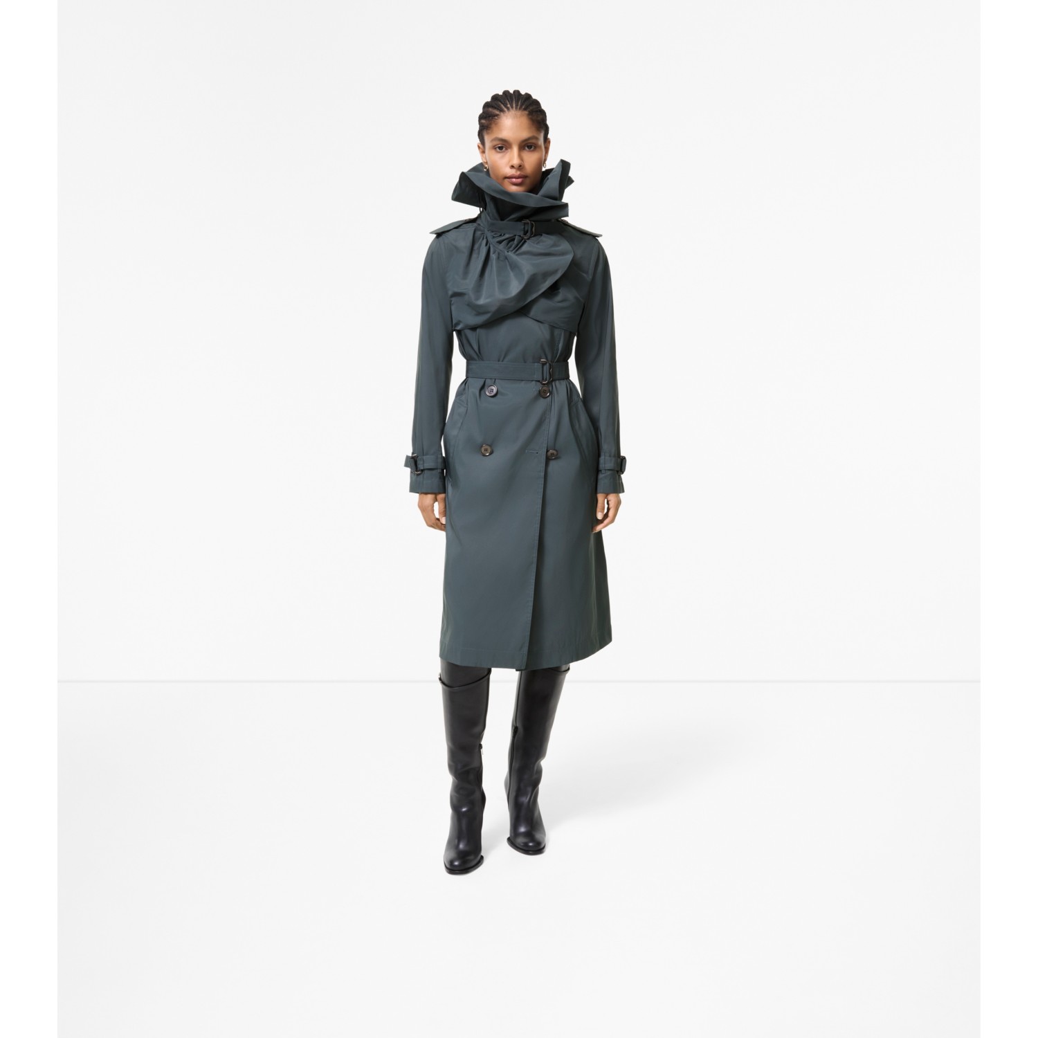 Long Faille Clare Trench Coat - thumbnail 9