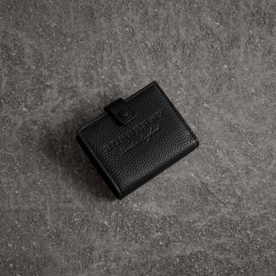 burberry embossed check leather folding wallet