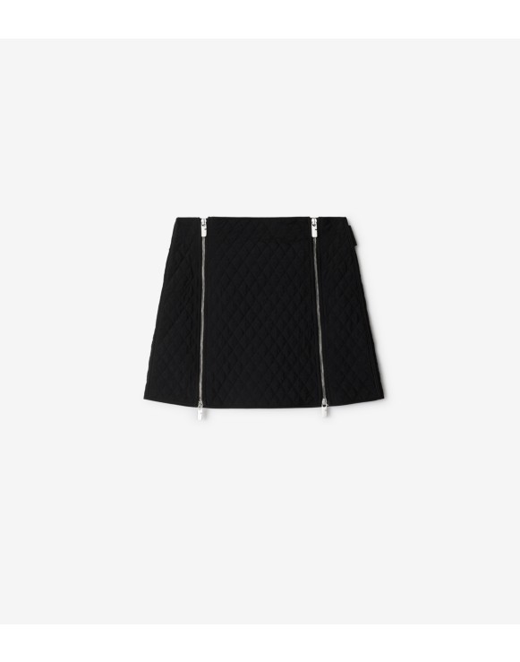 Quilted Nylon Mini Skirt