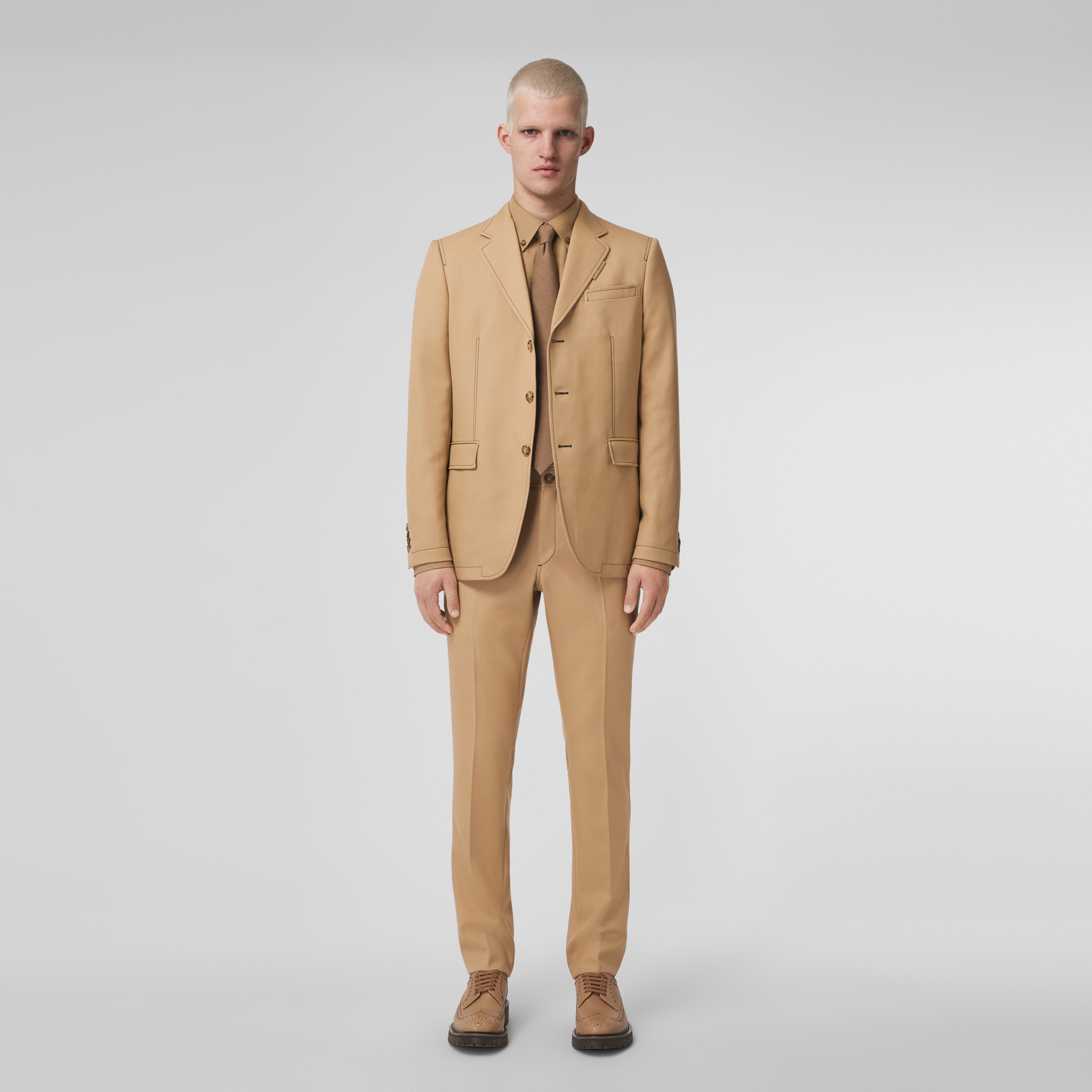 Wool Tailored Trousers in Camel - Men | Burberry® Official - 1