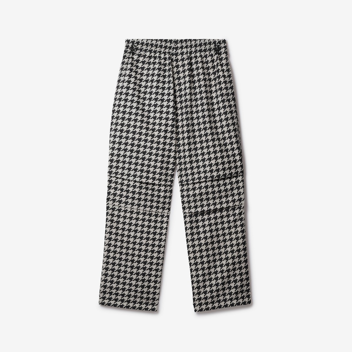Shop Burberry Houndstooth Cargo Trousers In Black