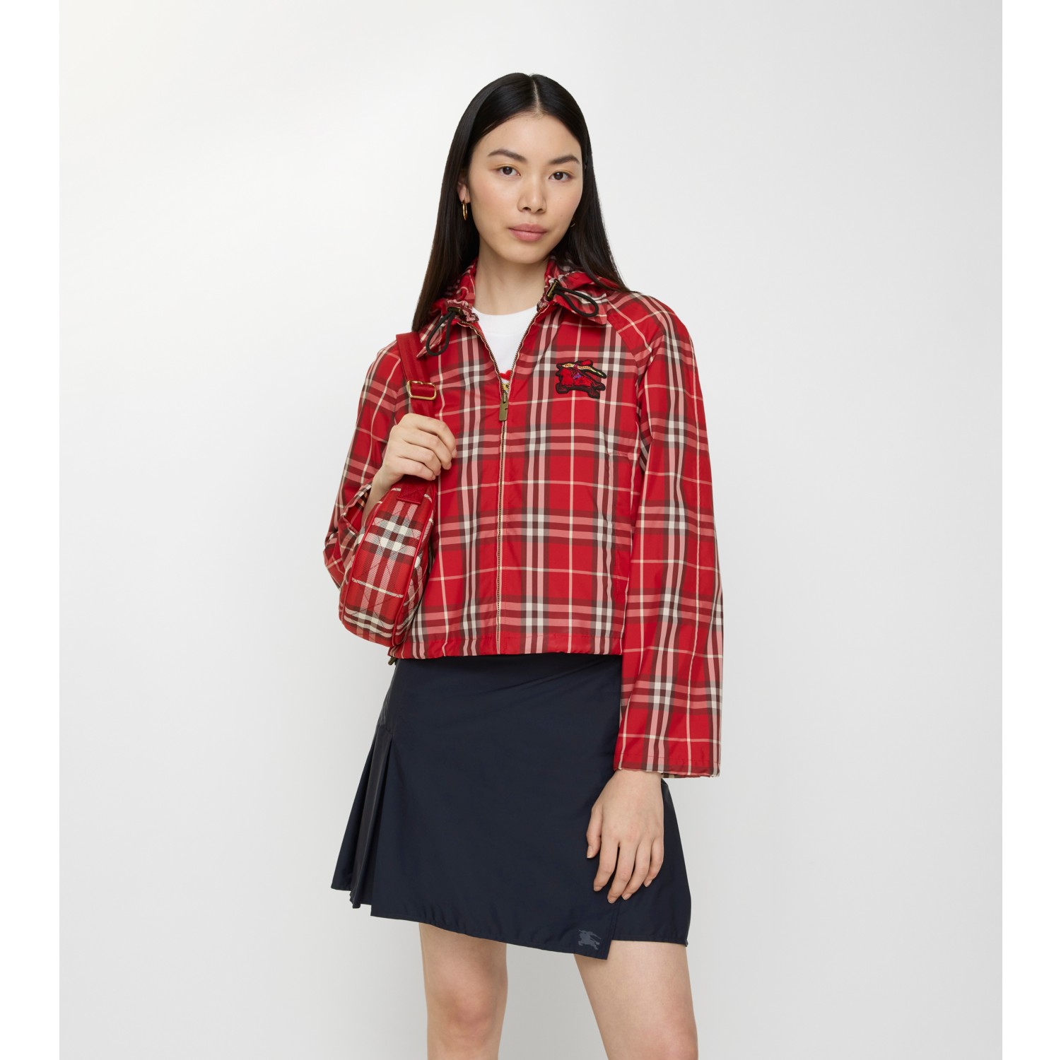 Cropped Check Newcott Hooded Jacket