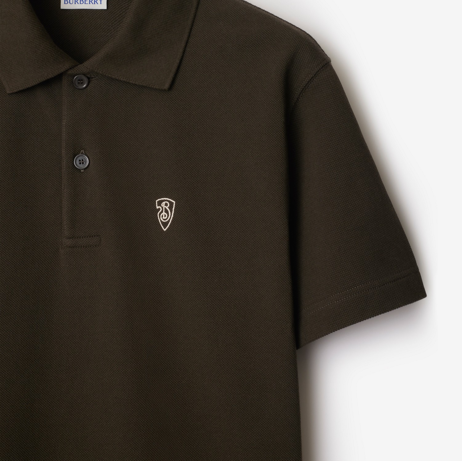 Cotton Polo Shirt in Shadow - Men | Burberry® Official Cotton Polo Shirt in Shadow - Men | Burberry® Official
