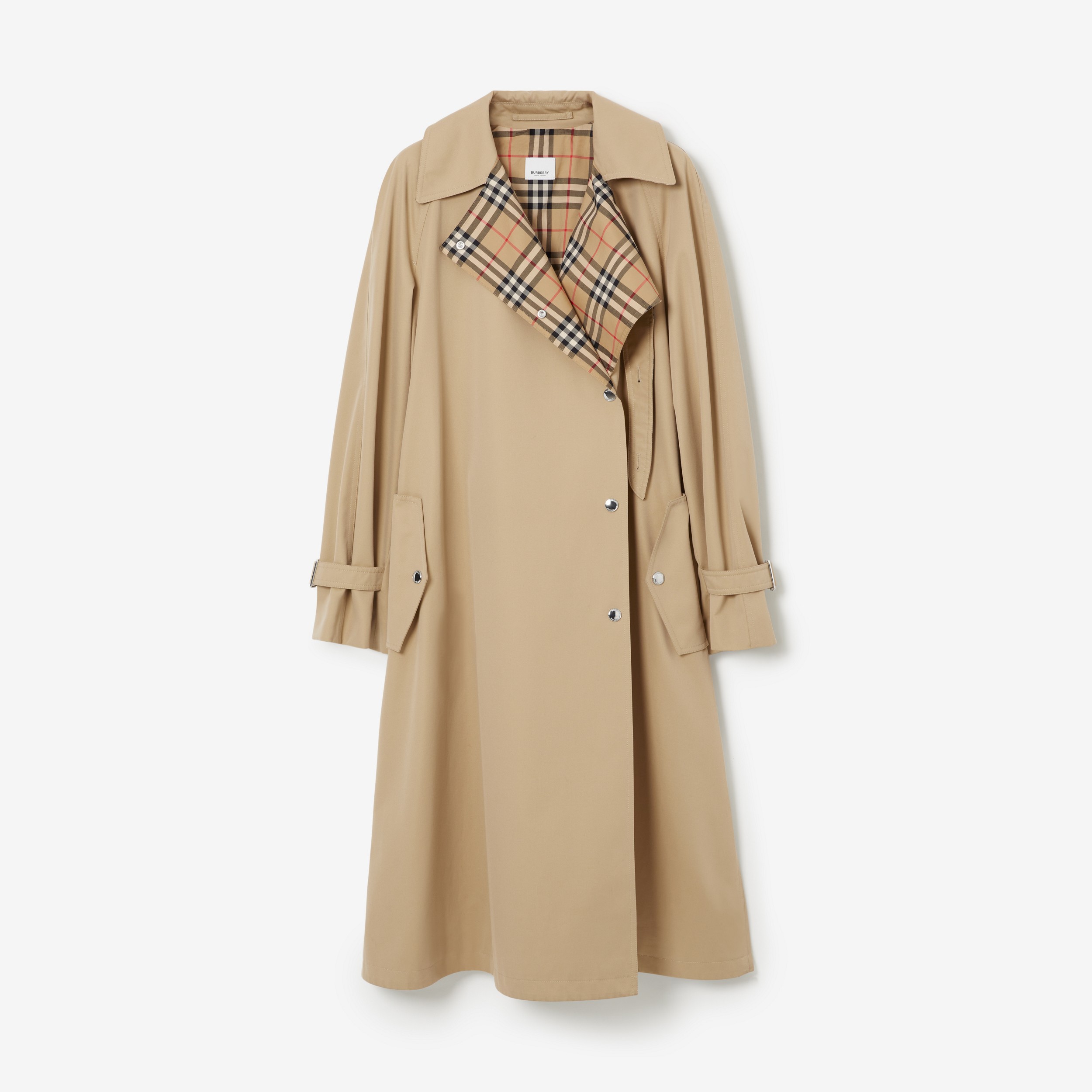 Car coat in gabardine di cotone con coulisse (Miele) - Donna | Sito ufficiale Burberry® - 1