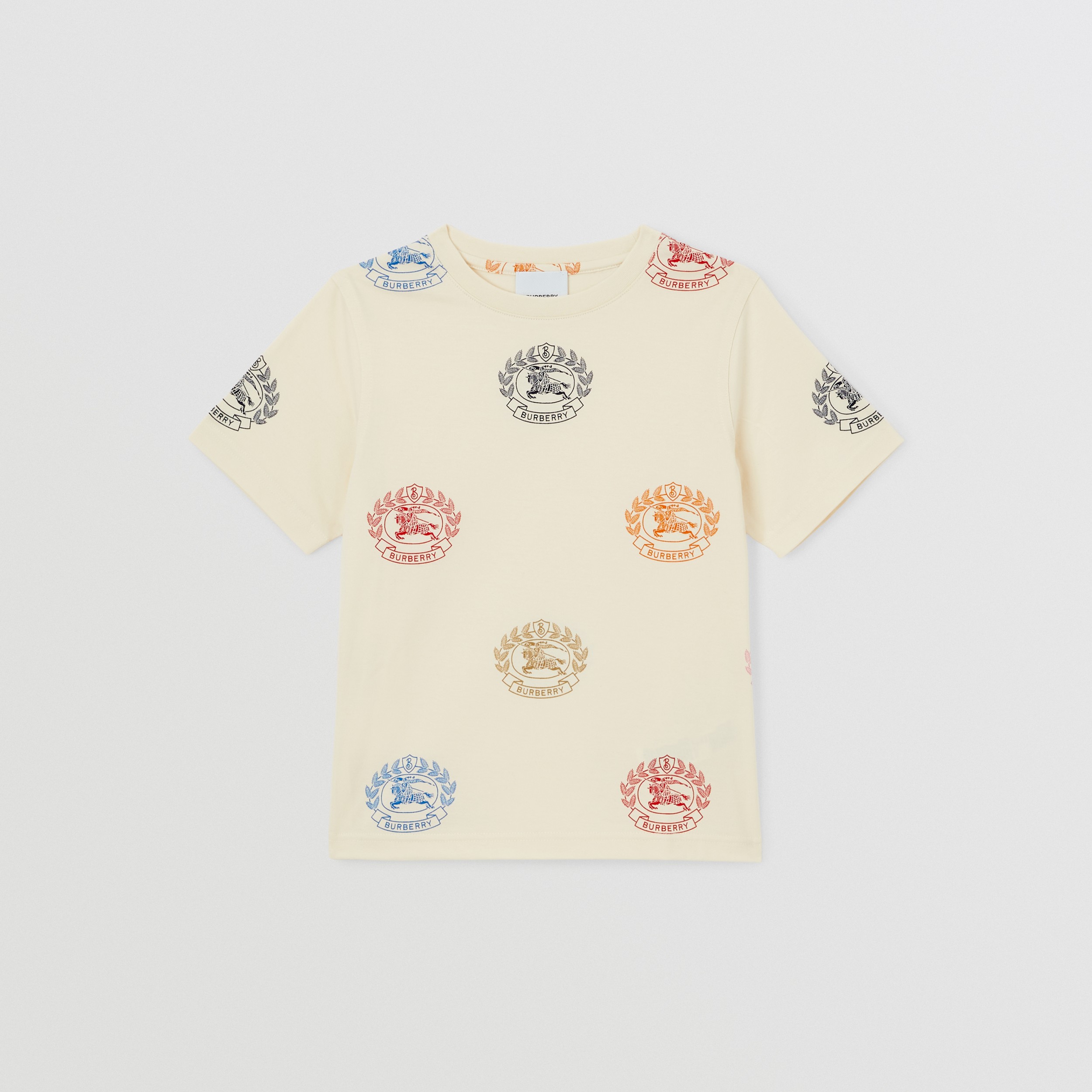 EKD Print Cotton T-shirt in Pale Cream | Burberry® Official - 1