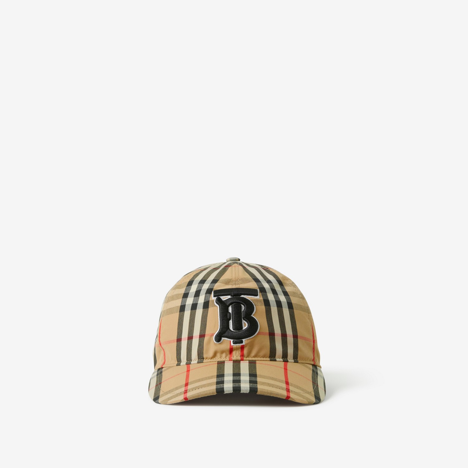 Vintage 格纹专属标识装饰棉质棒球帽 (典藏米色) | Burberry® 博柏利官网