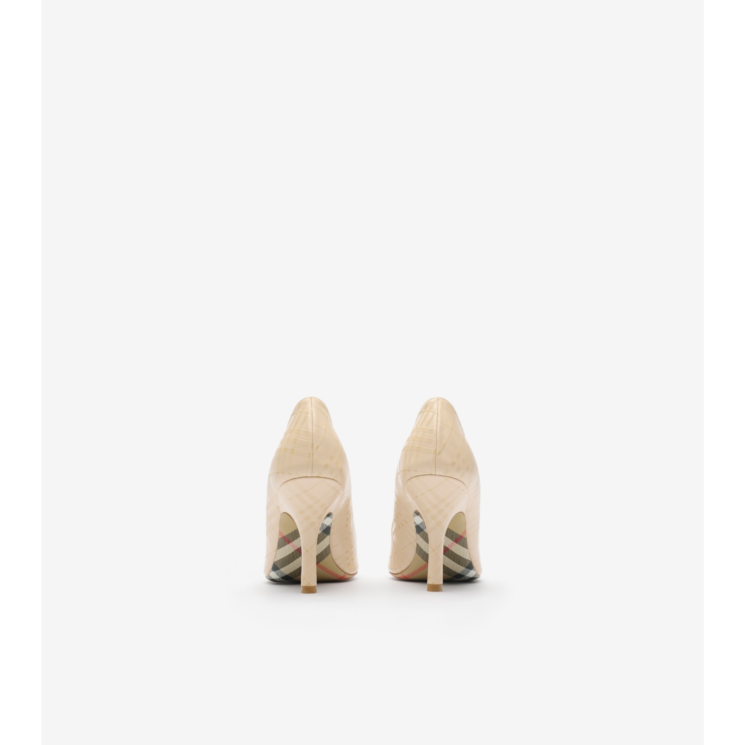 Check Leather Dame High Pumps