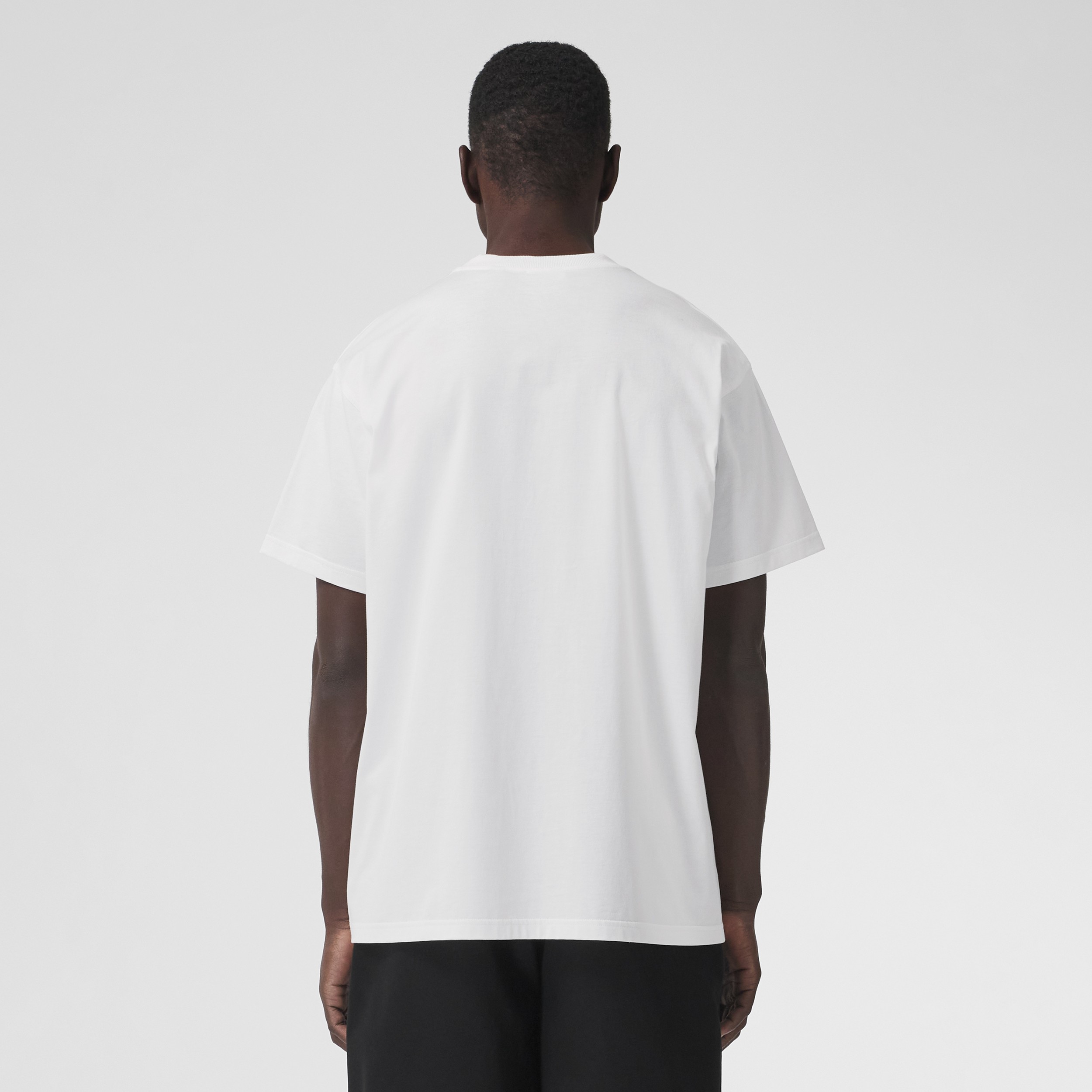 Location Print Cotton Oversized T-shirt in White - Men | Burberry® Official - 3