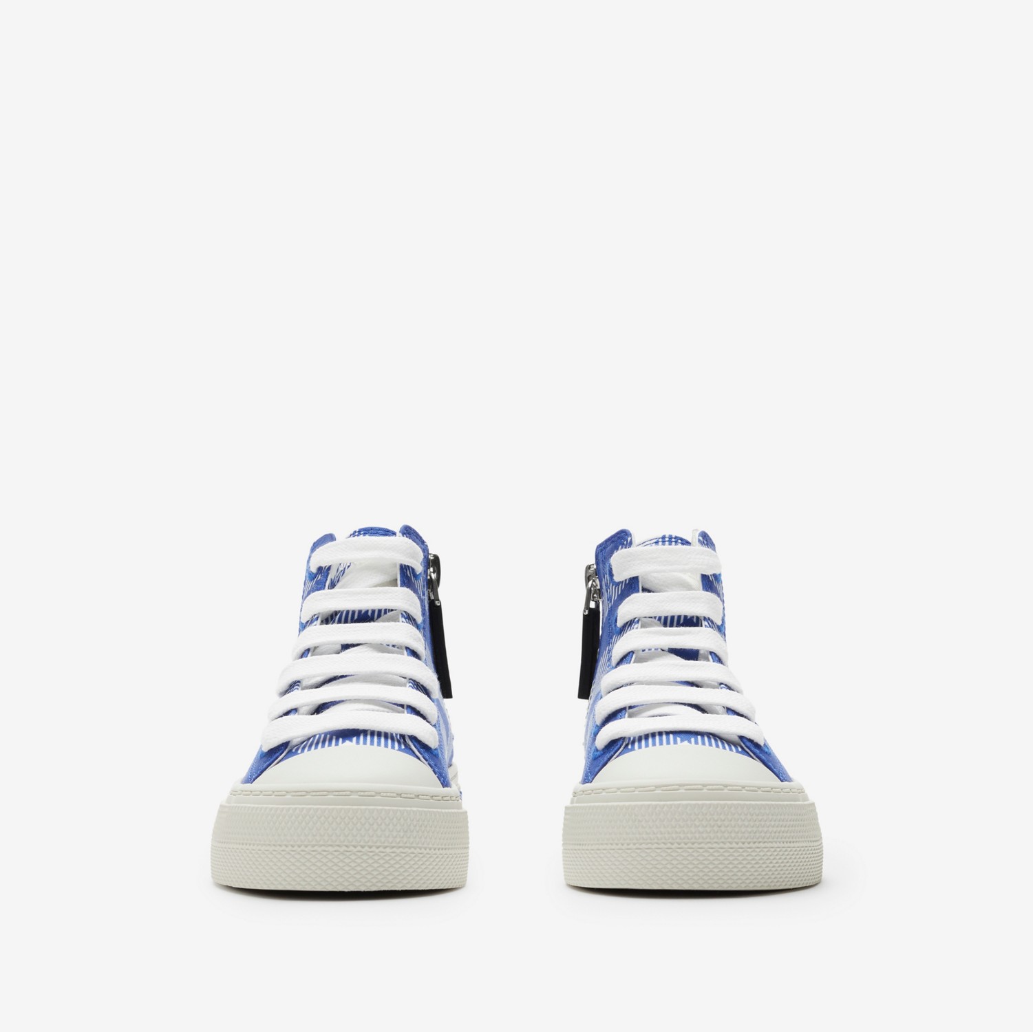 Check Cotton High-top Sneakers