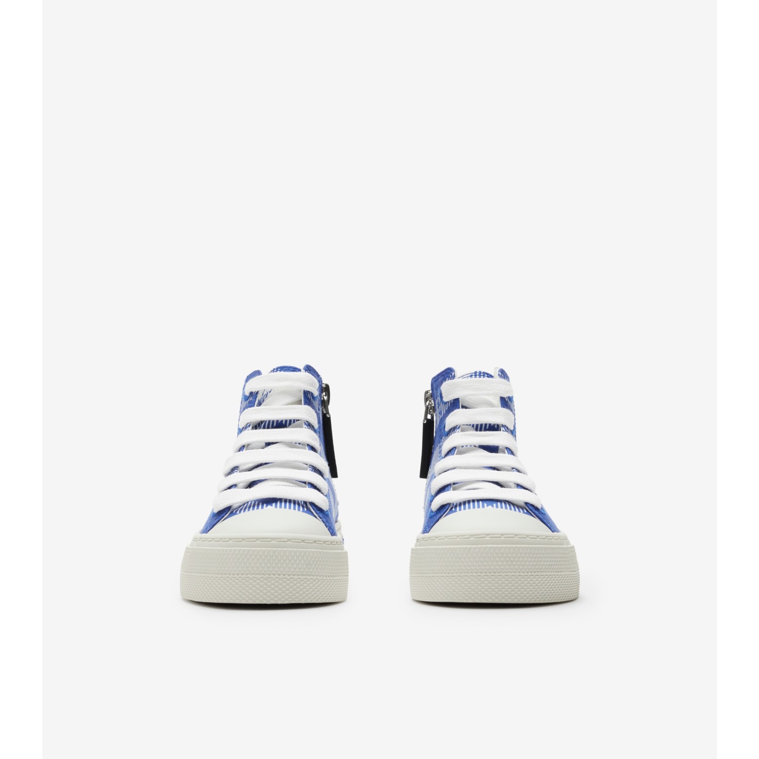 Check Cotton High-top Sneakers