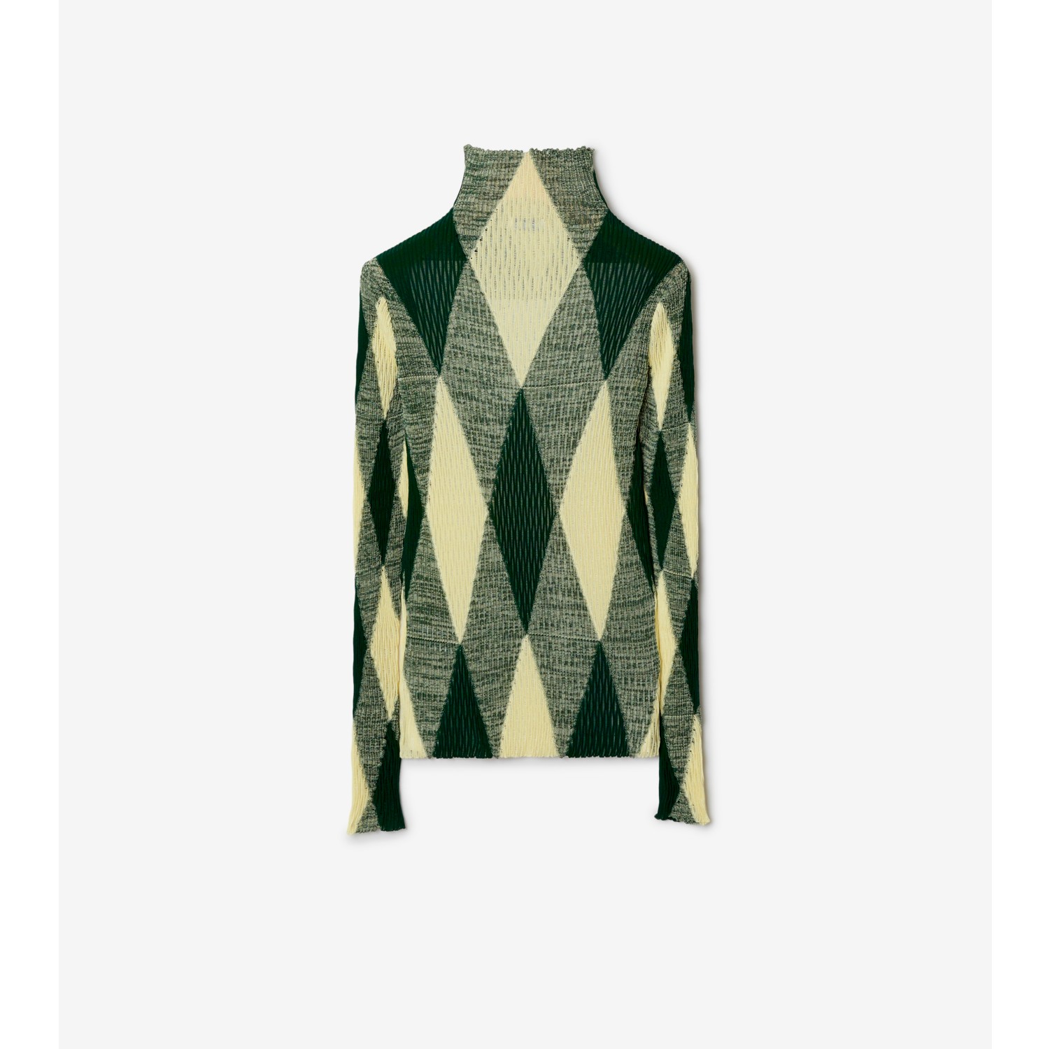 Argyle Cotton Silk Sweater in Ivy - Women | Burberry® Official