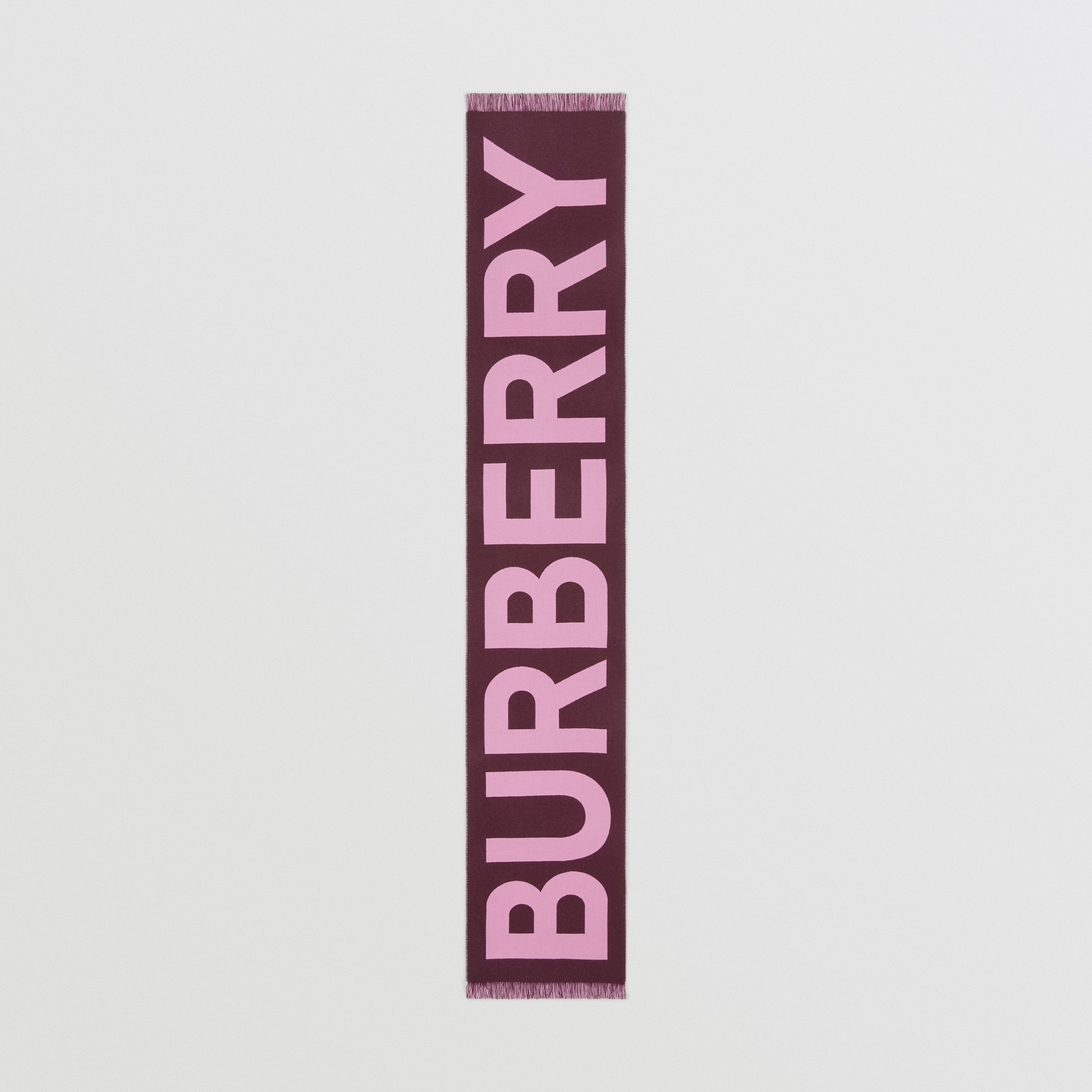 Logo Wool Jacquard Scarf in Burgundy/bubblegum | Burberry® Official - 4