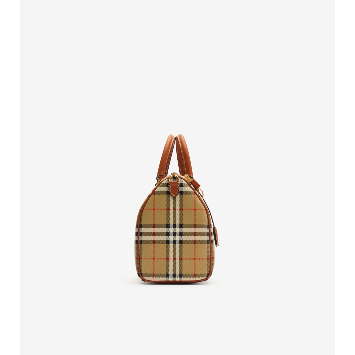Medium Check Bowling Bag in Archive beige/briar brown - Women | Burberry® Official