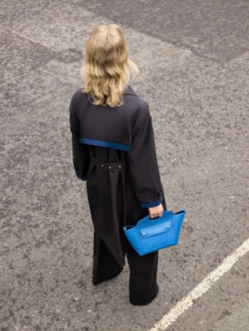 Burberry Warm Royal Blue Mini Leather Soft Pocket Tote Bag