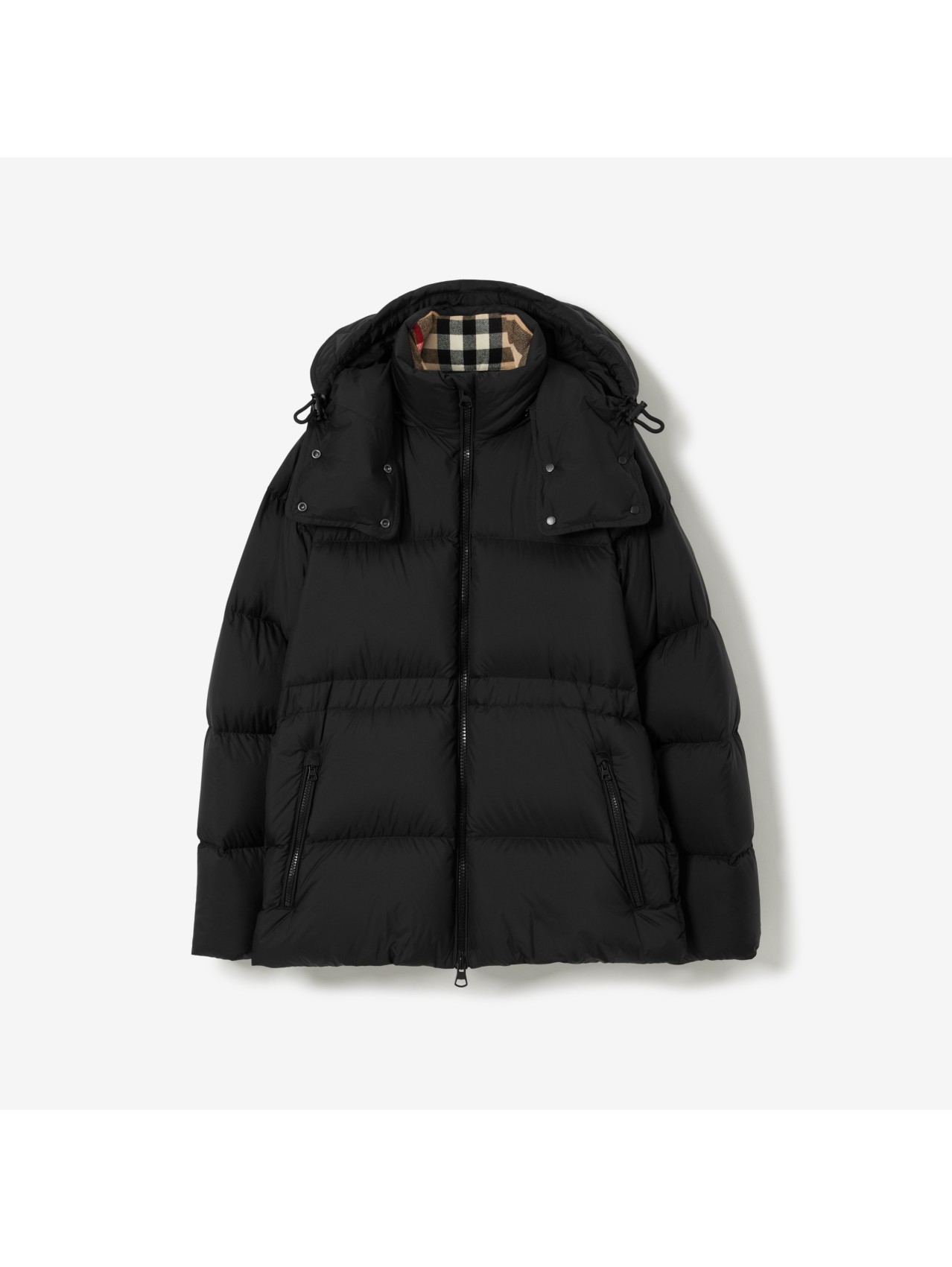 Detachable Hood Nylon Puffer Jacket in Black - Women | Burberry