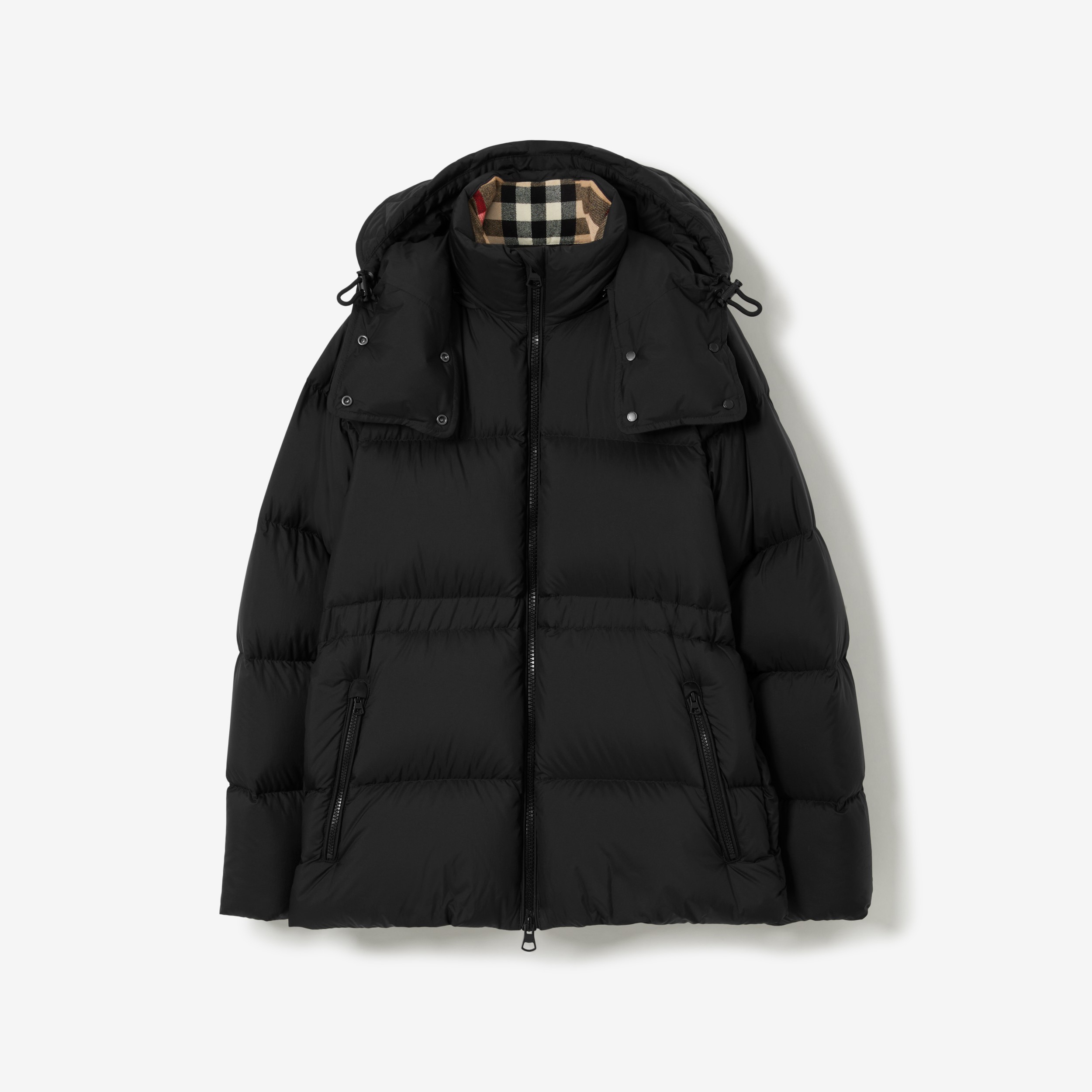 Detachable Hood Nylon Puffer Jacket in Black - Women | Burberry