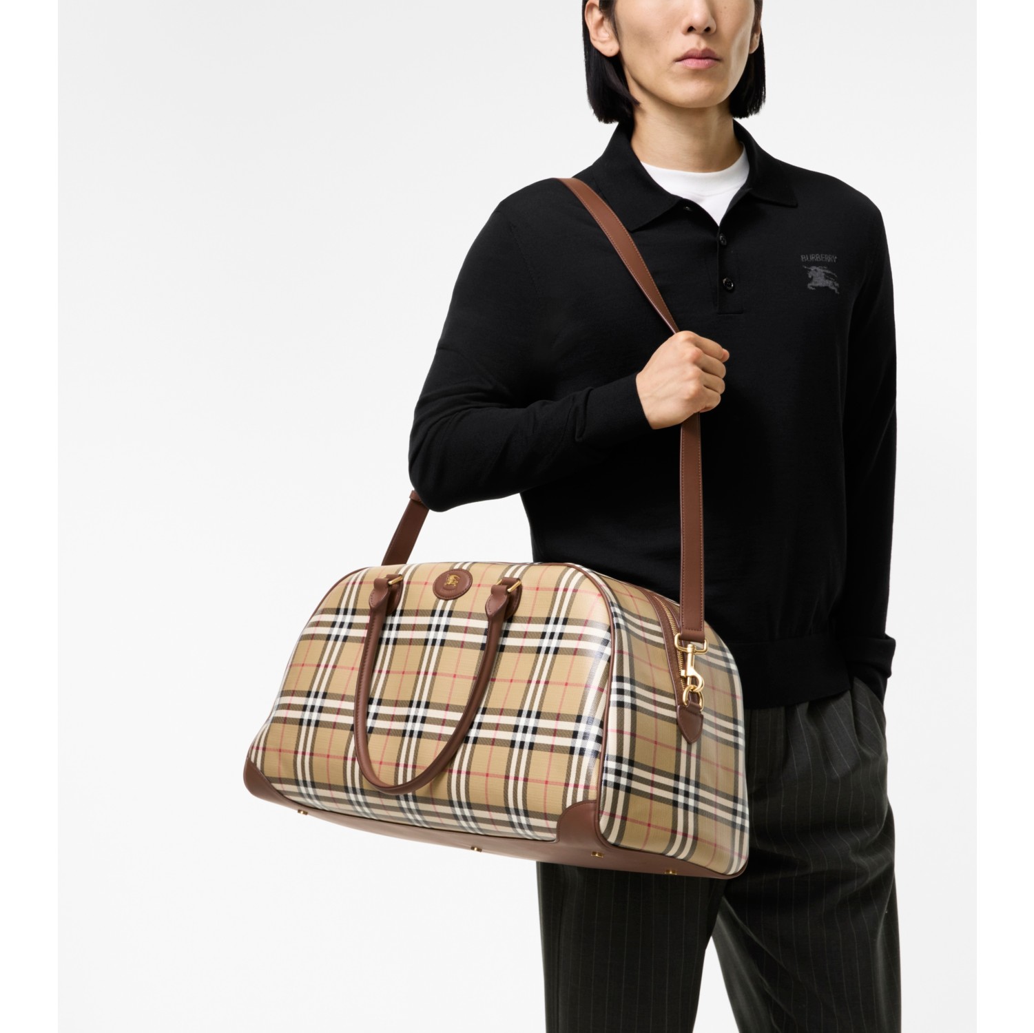 Check Holdall in Archive beige - Men, Cotton | Burberry® Official
