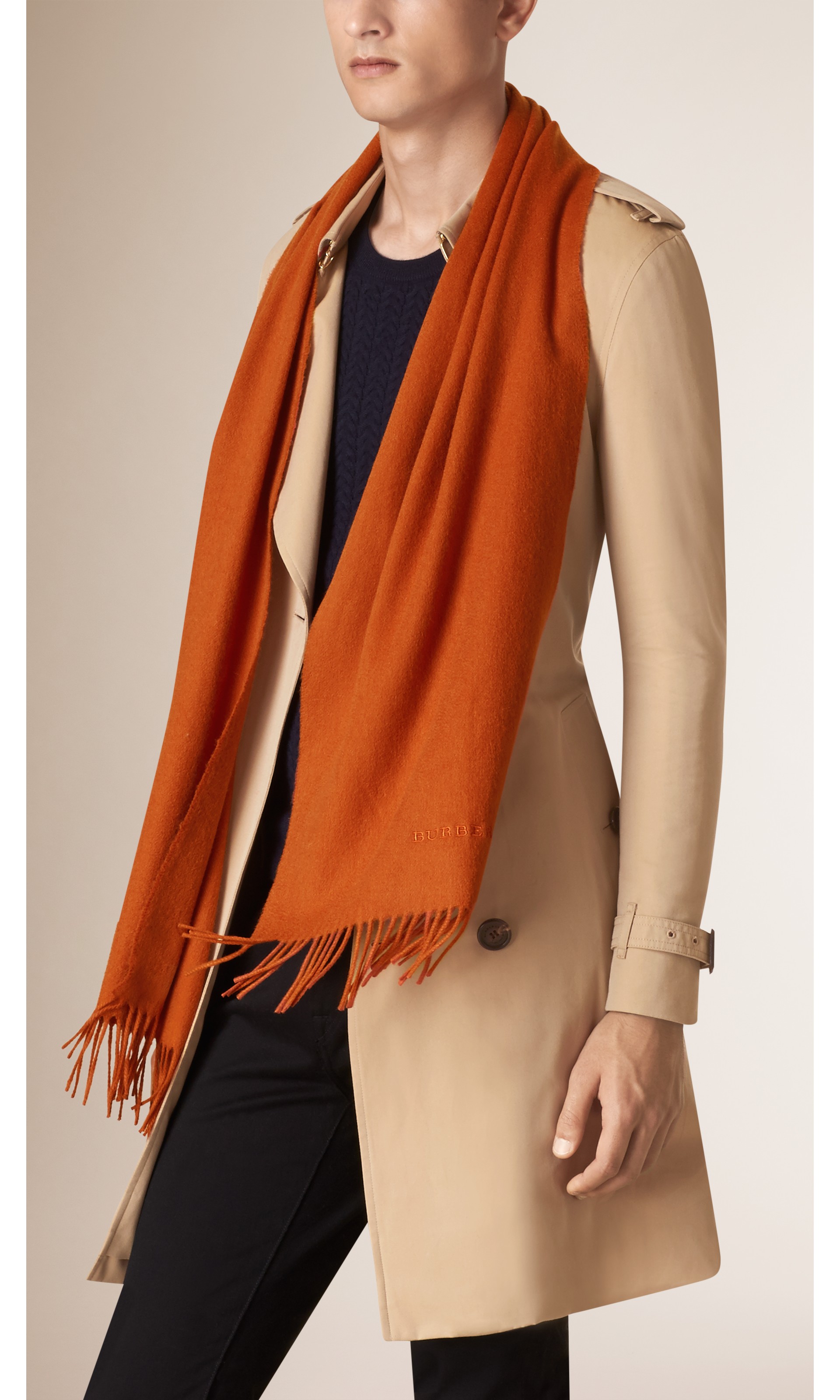 The Classic Cashmere Scarf in Burnt Orange | Burberry United States