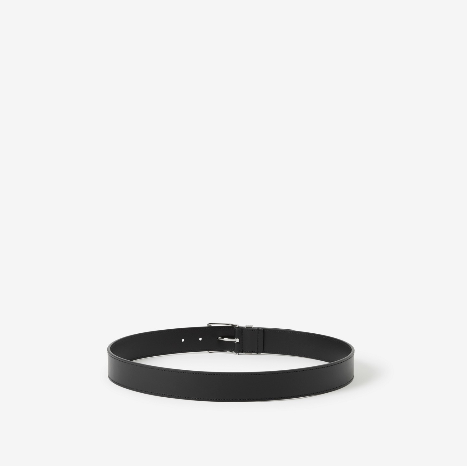 Check and Leather Belt in Black/silver - Men | Burberry® Official