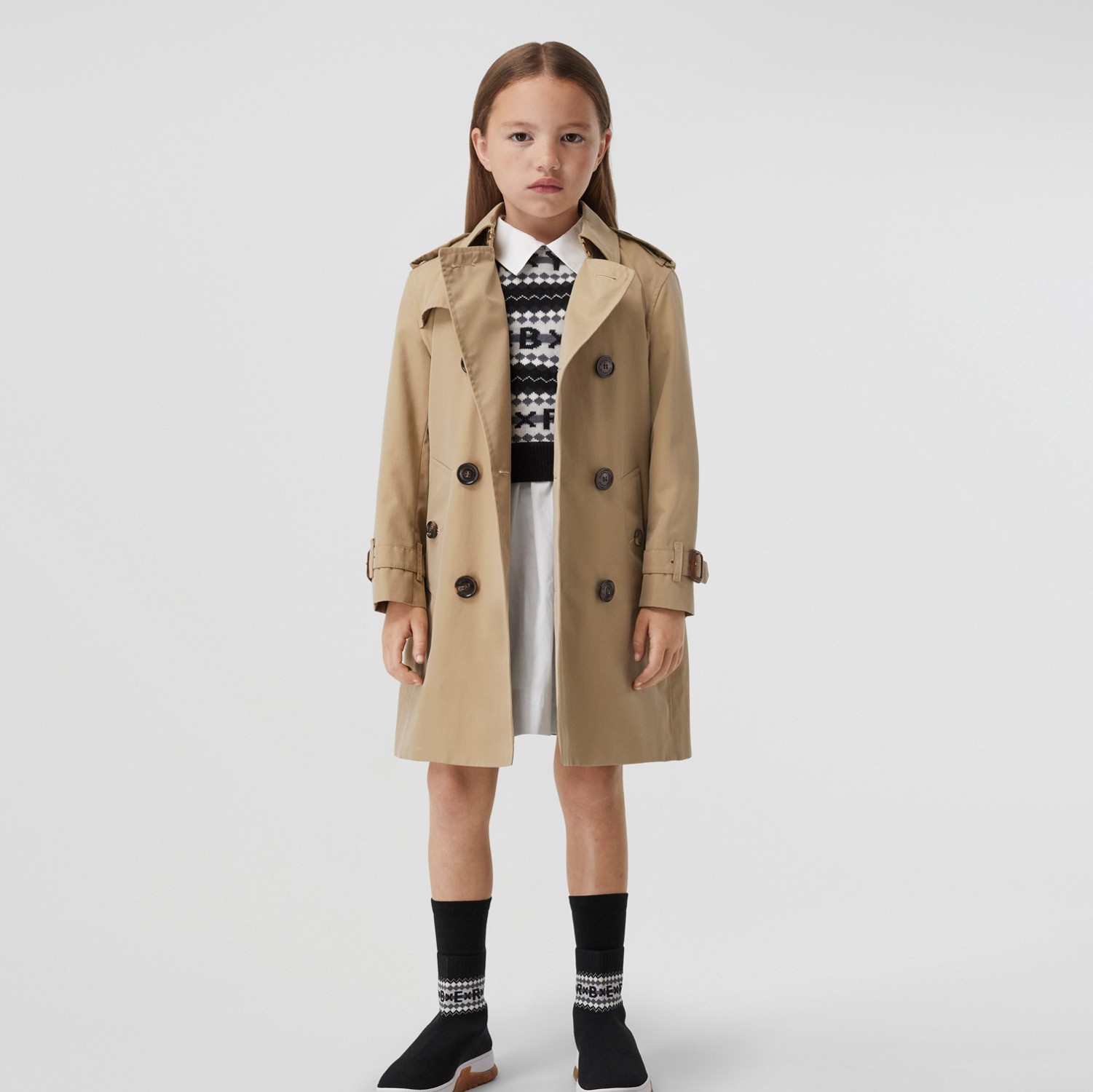 Trench coat en gabardina