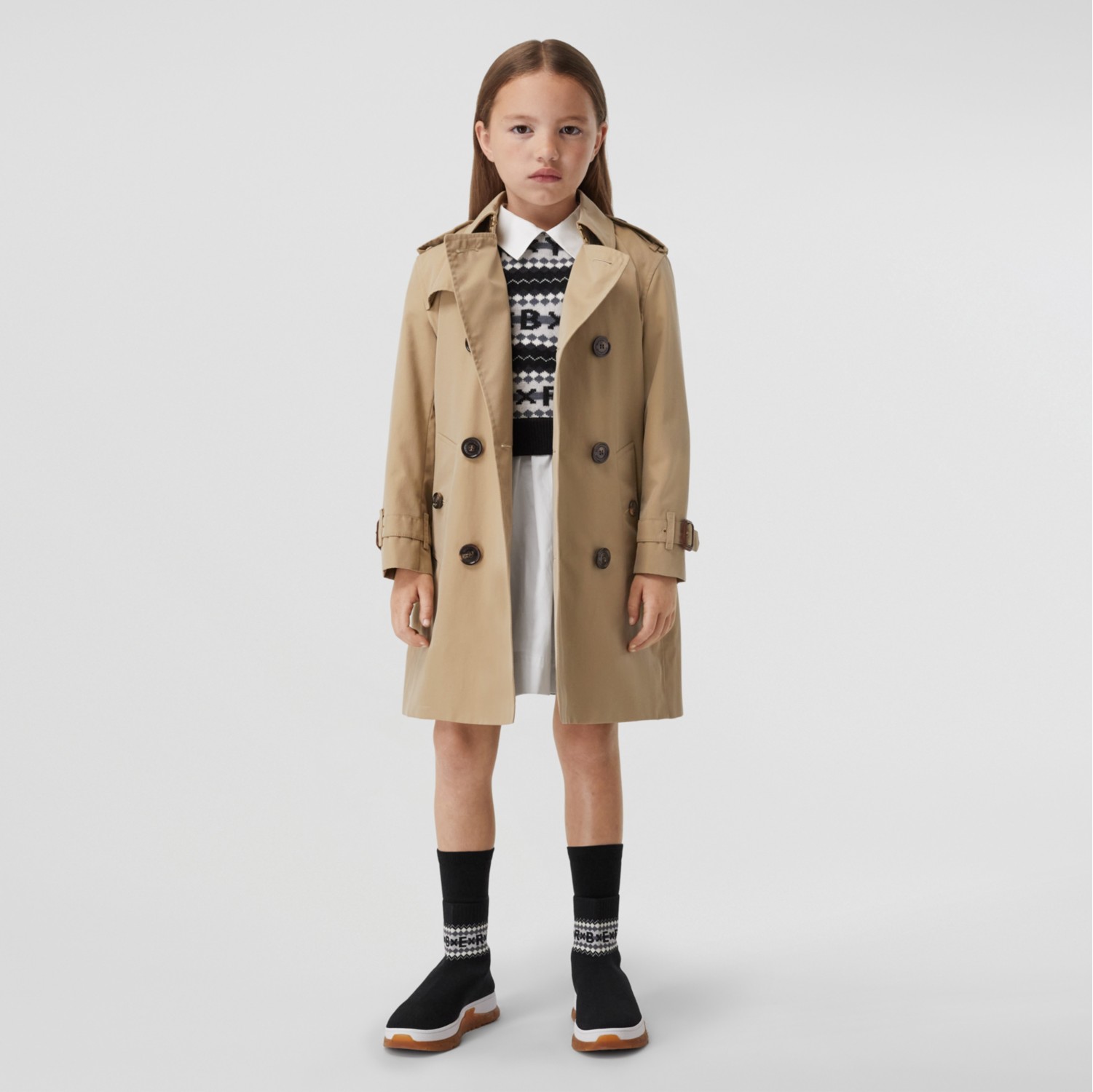 Gabardine Trench Coat in Honey Burberry Official