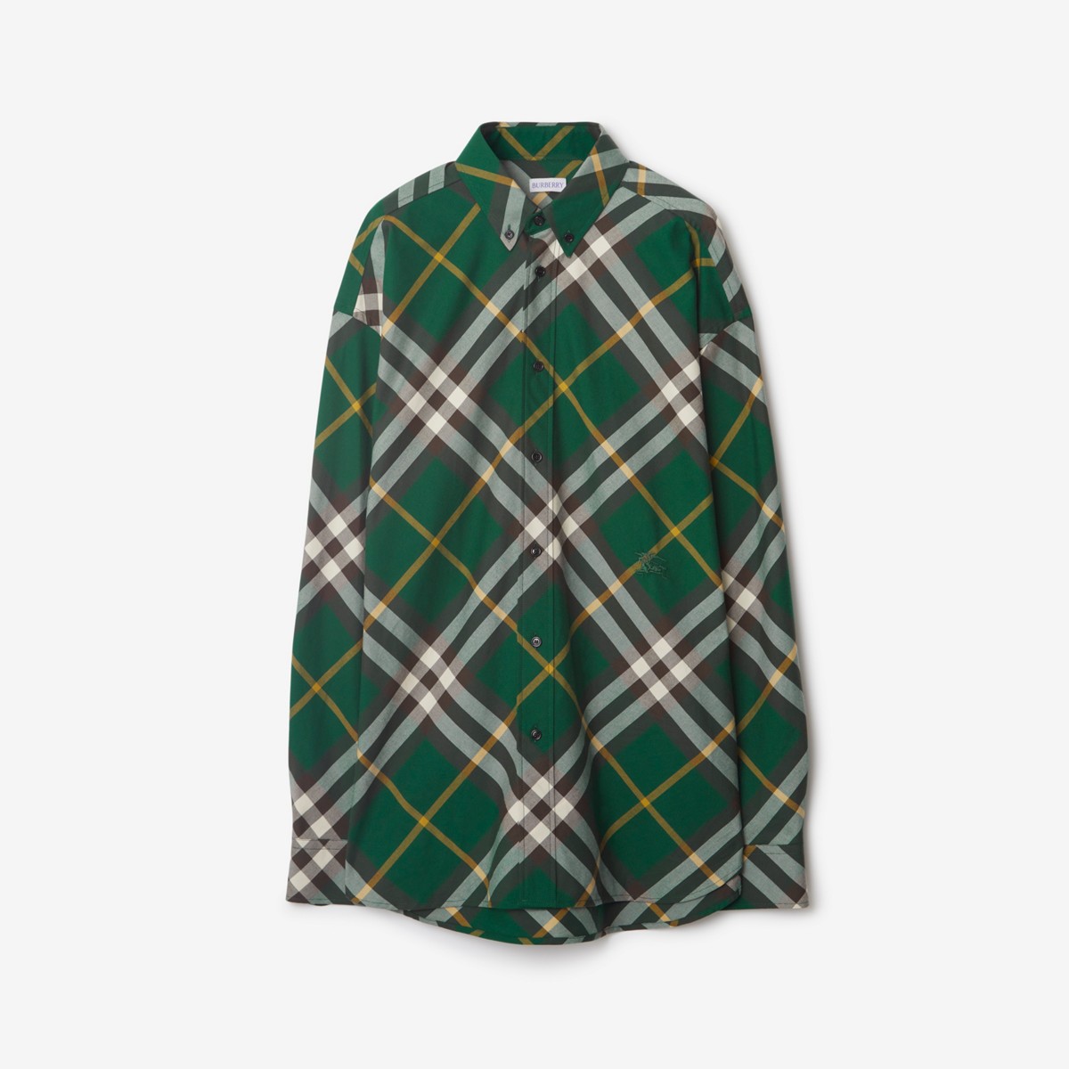Shop Burberry Check Cotton Shirt In Ivy