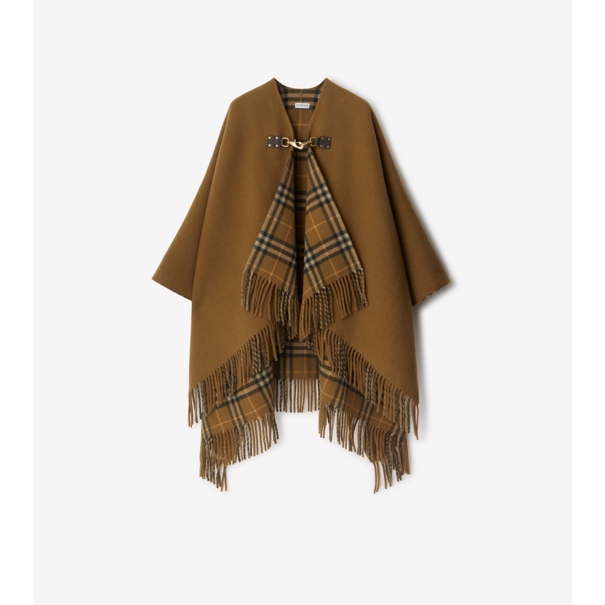 Burberry Check Wool Cape In Shrew
