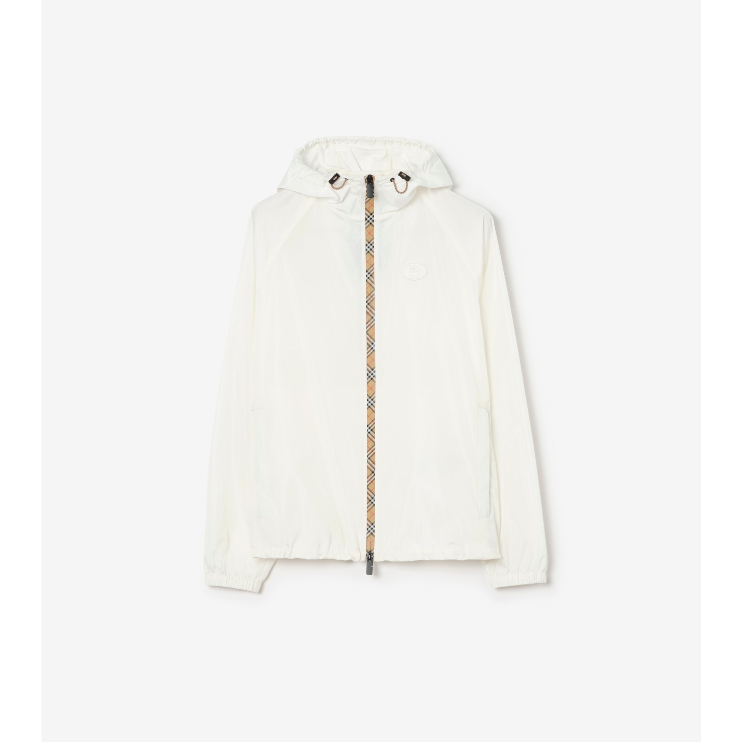 Checker-tape Nylon Hooded Jacket