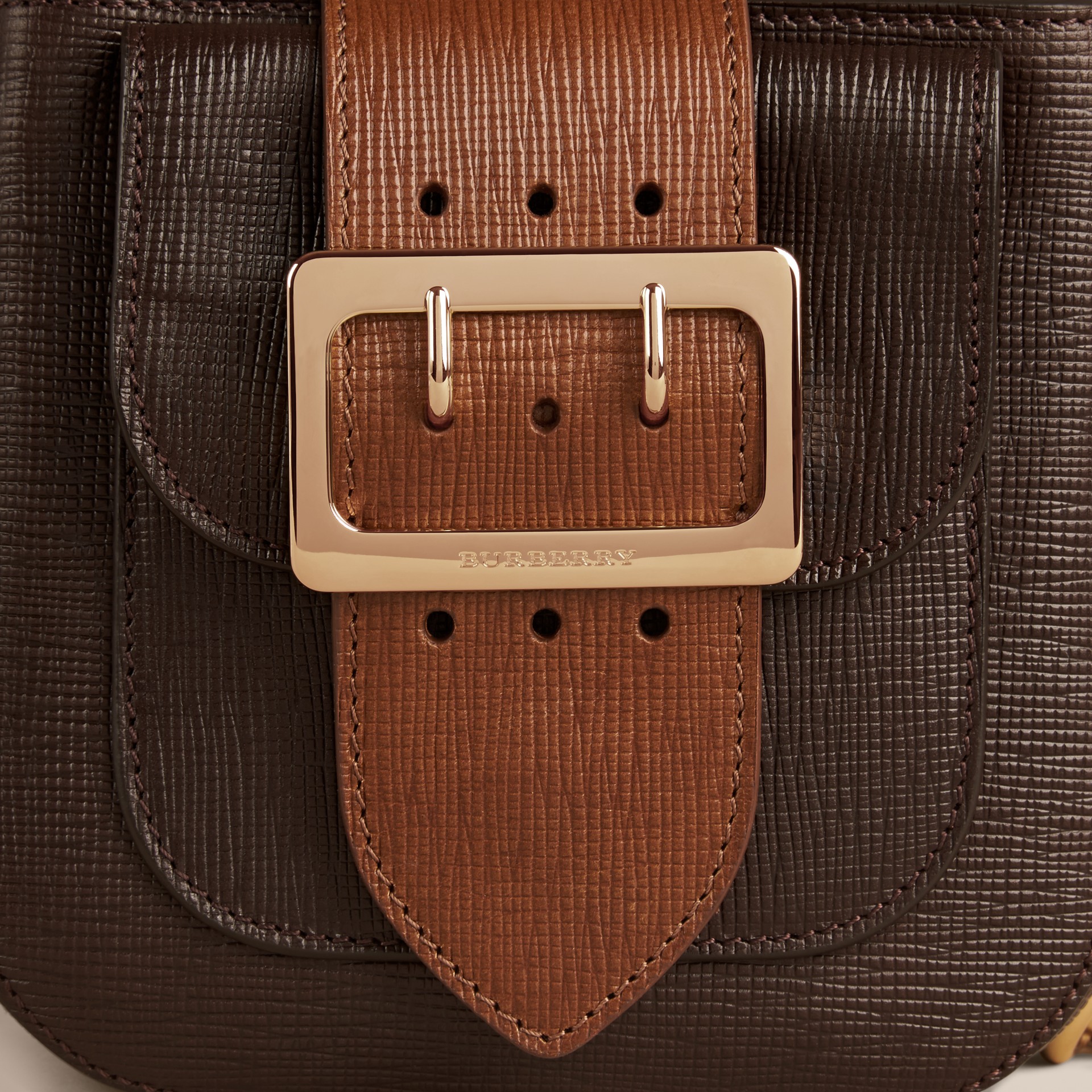 The Small Square Buckle Bag in Textured Leather Burberry