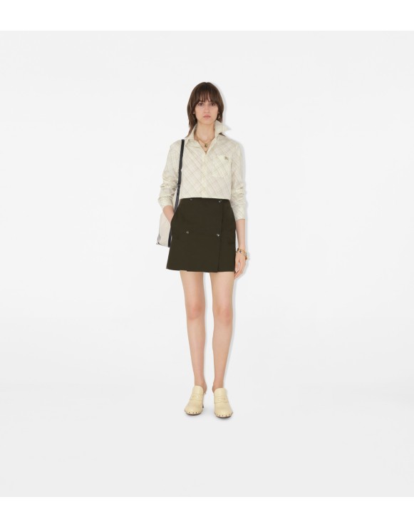 Bonded Gabardine Trench Mini Skirt