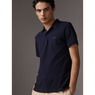 navy burberry polo